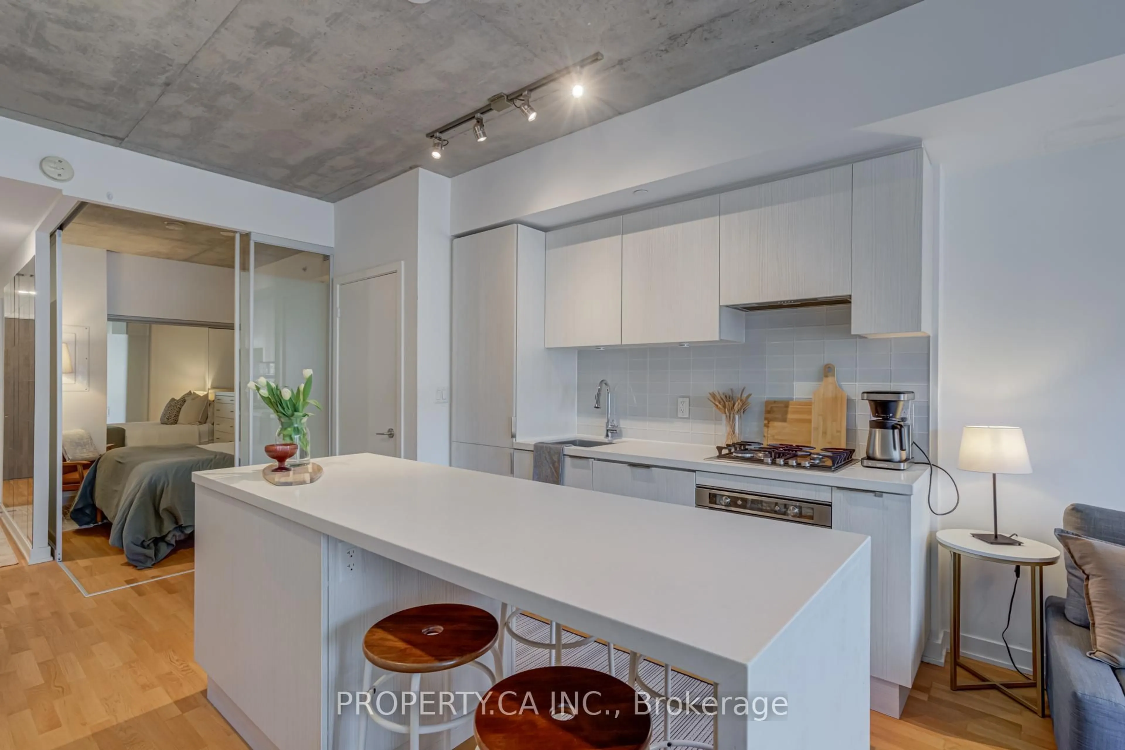 Contemporary kitchen, cement floor for 109 Ossington Ave #203, Toronto Ontario M6J 0G1