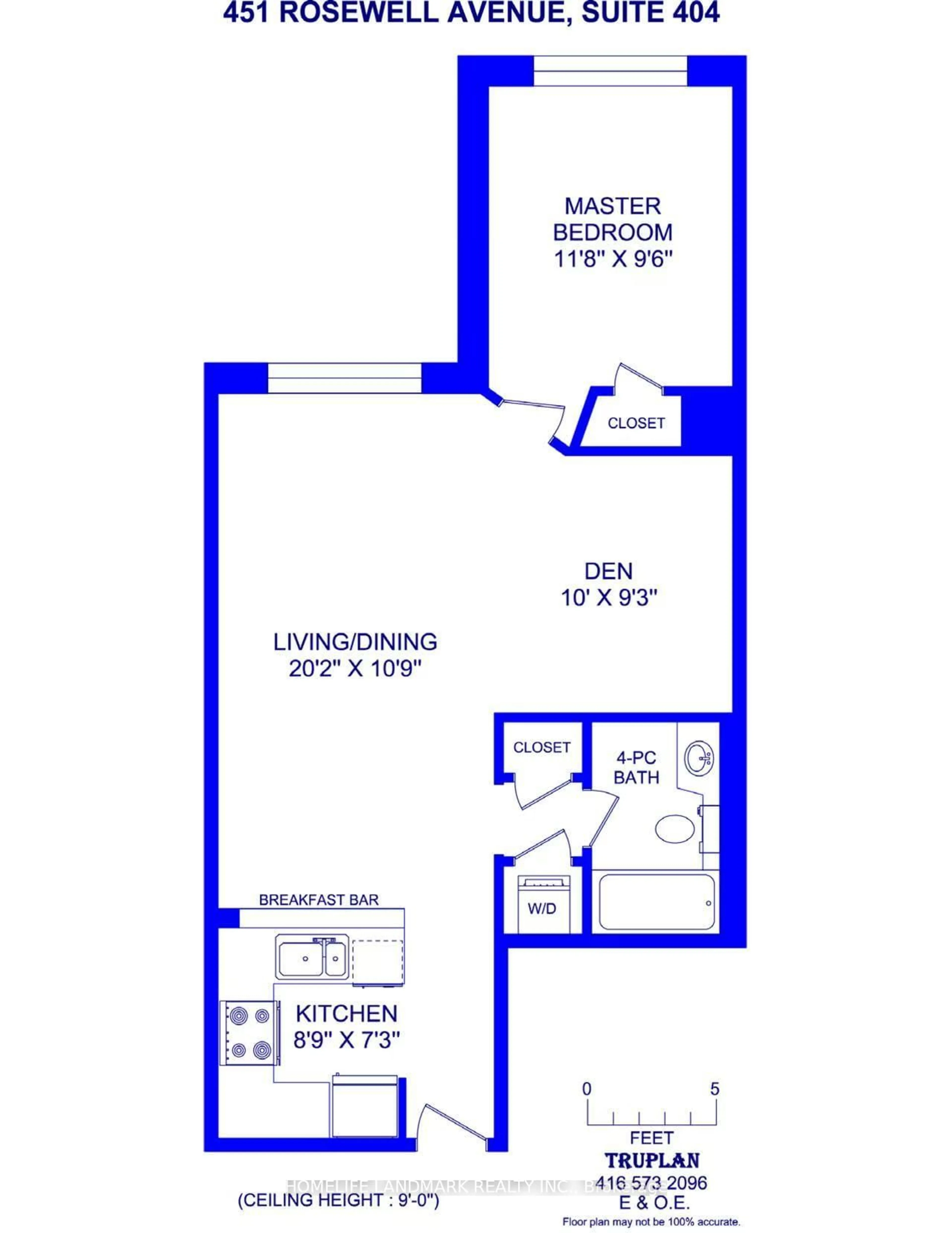 Floor plan for 451 Rosewell Ave #404, Toronto Ontario M4R 2H8