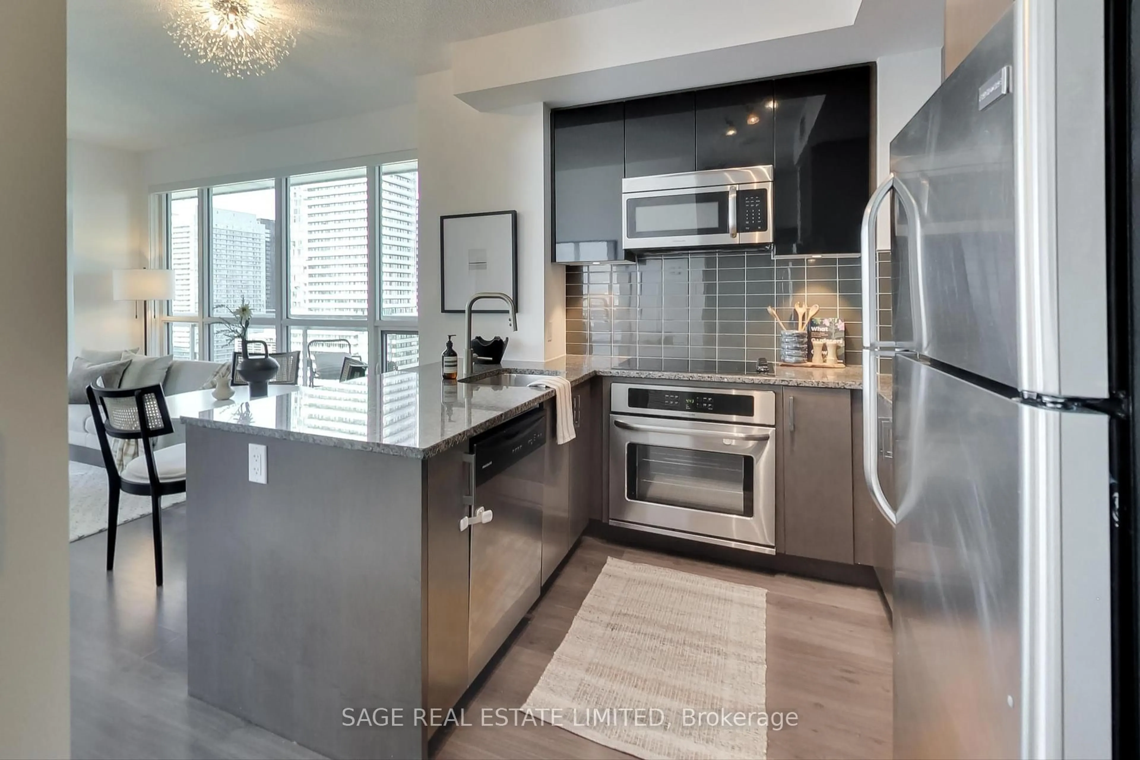 Contemporary kitchen, ceramic/tile floor for 89 Dunfield Ave #2005, Toronto Ontario M4S 0A4