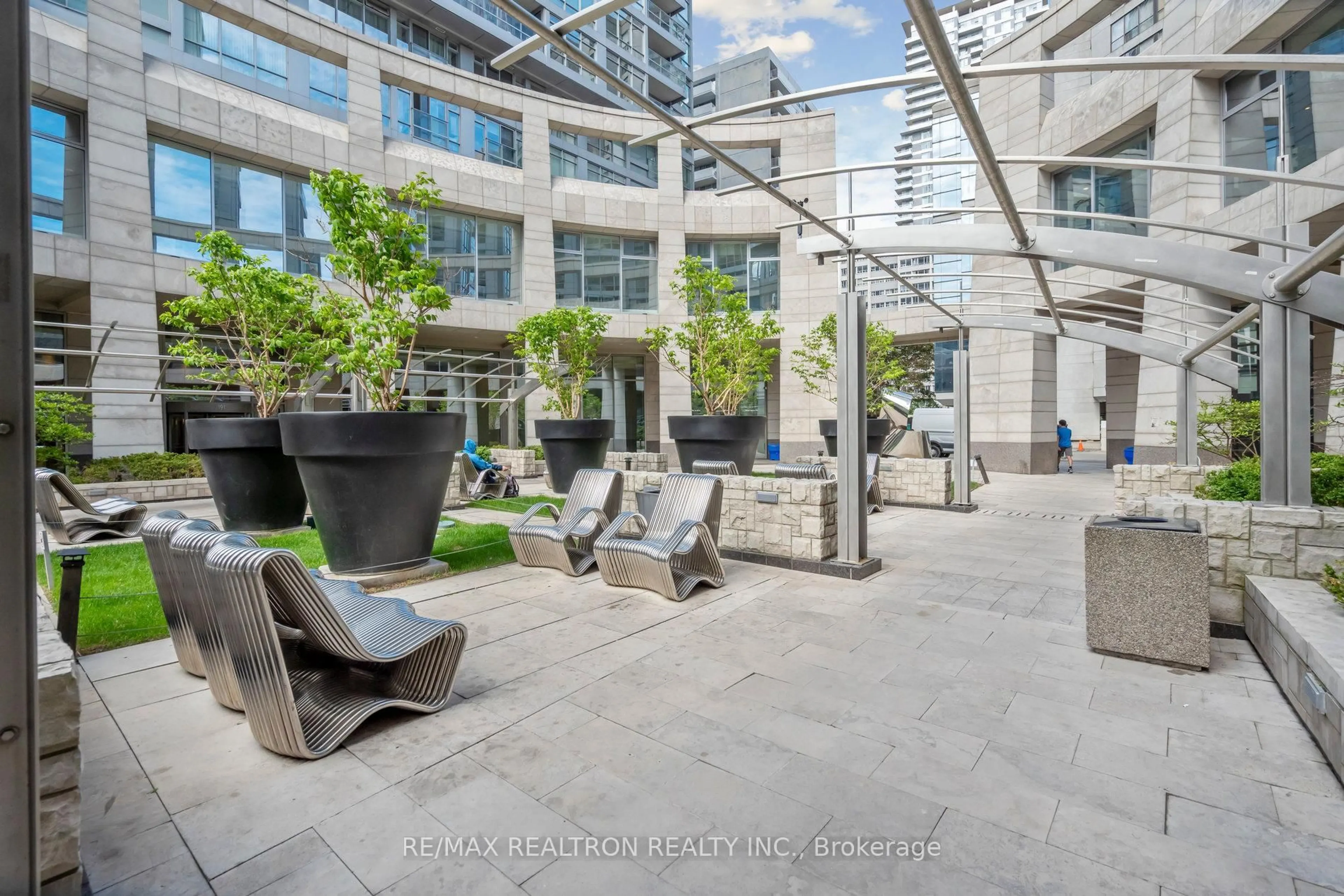 Patio, city buildings view from balcony for 2181 Yonge St #1908, Toronto Ontario M4S 3H7