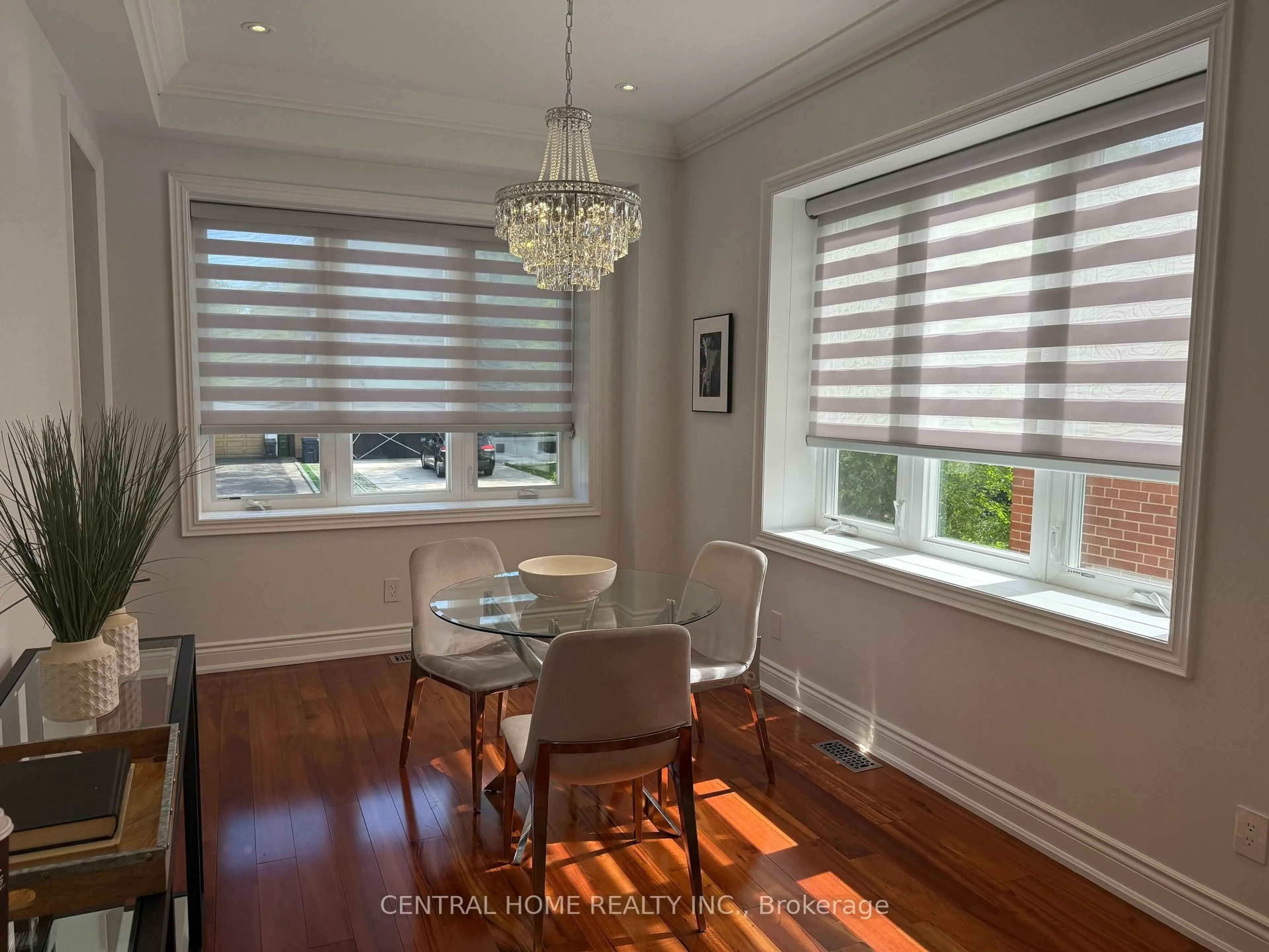 Dining room, wood/laminate floor for 298. Poyntz Ave, Toronto Ontario M2N 1J9