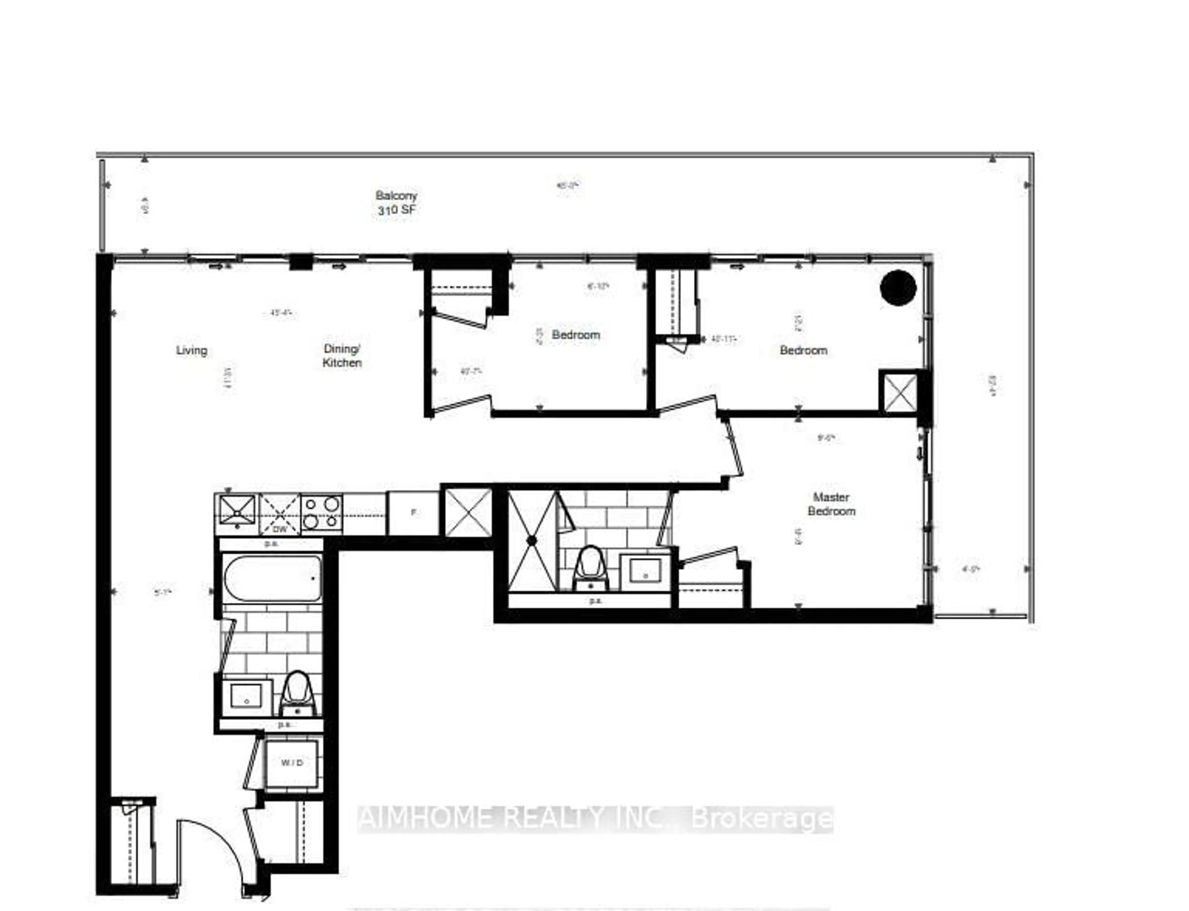 Floor plan for 70 Princess St #2116, Toronto Ontario M5A 0X6