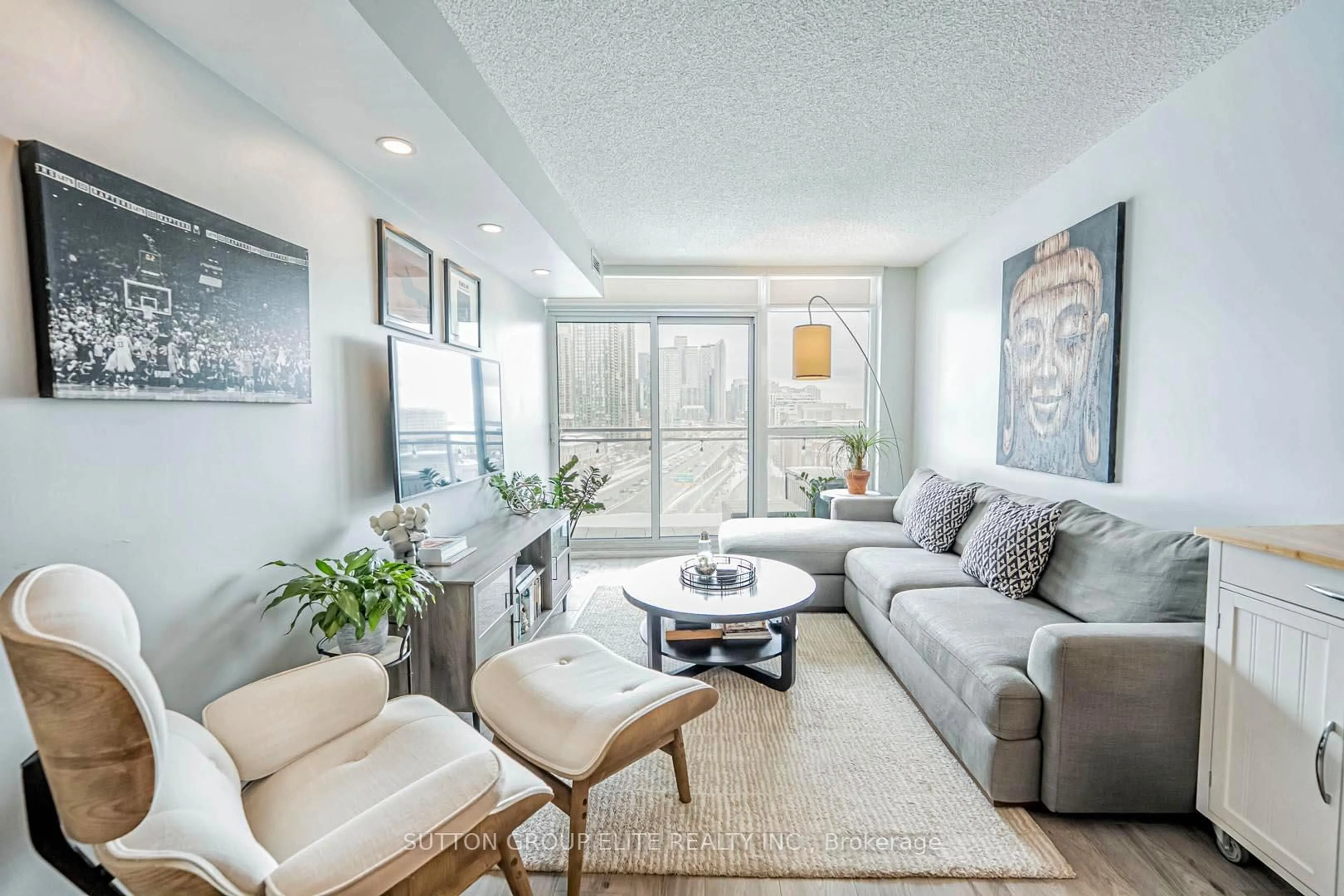 Living room with furniture, unknown for 38 Dan Leckie Way #1611, Toronto Ontario M5V 2V6