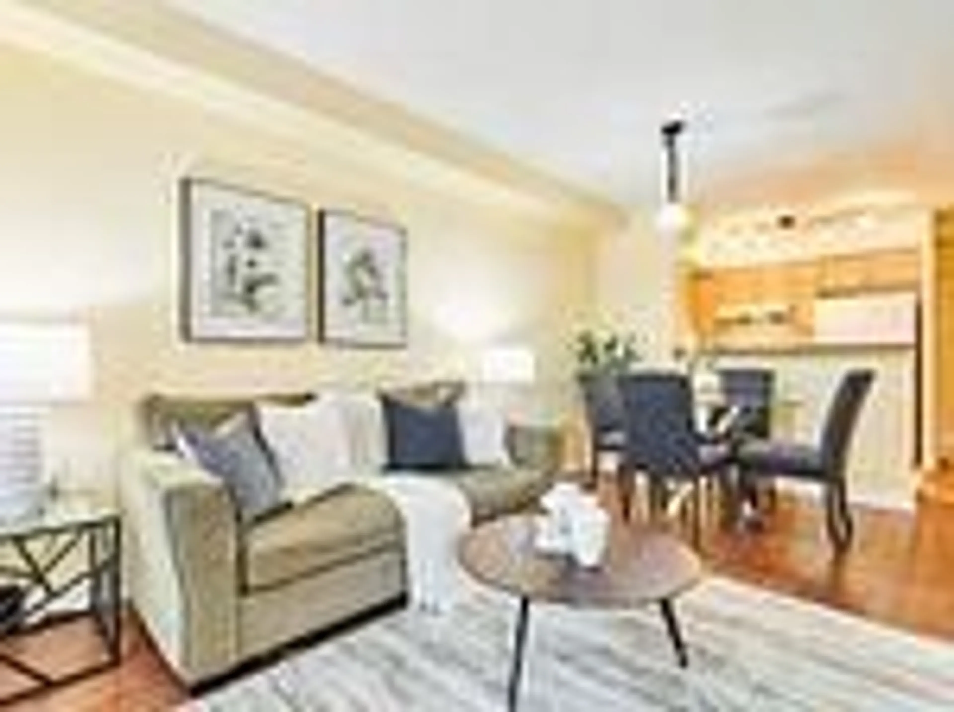 Living room with furniture, wood/laminate floor for 28 Olive Ave #612, Toronto Ontario M2N 7E6
