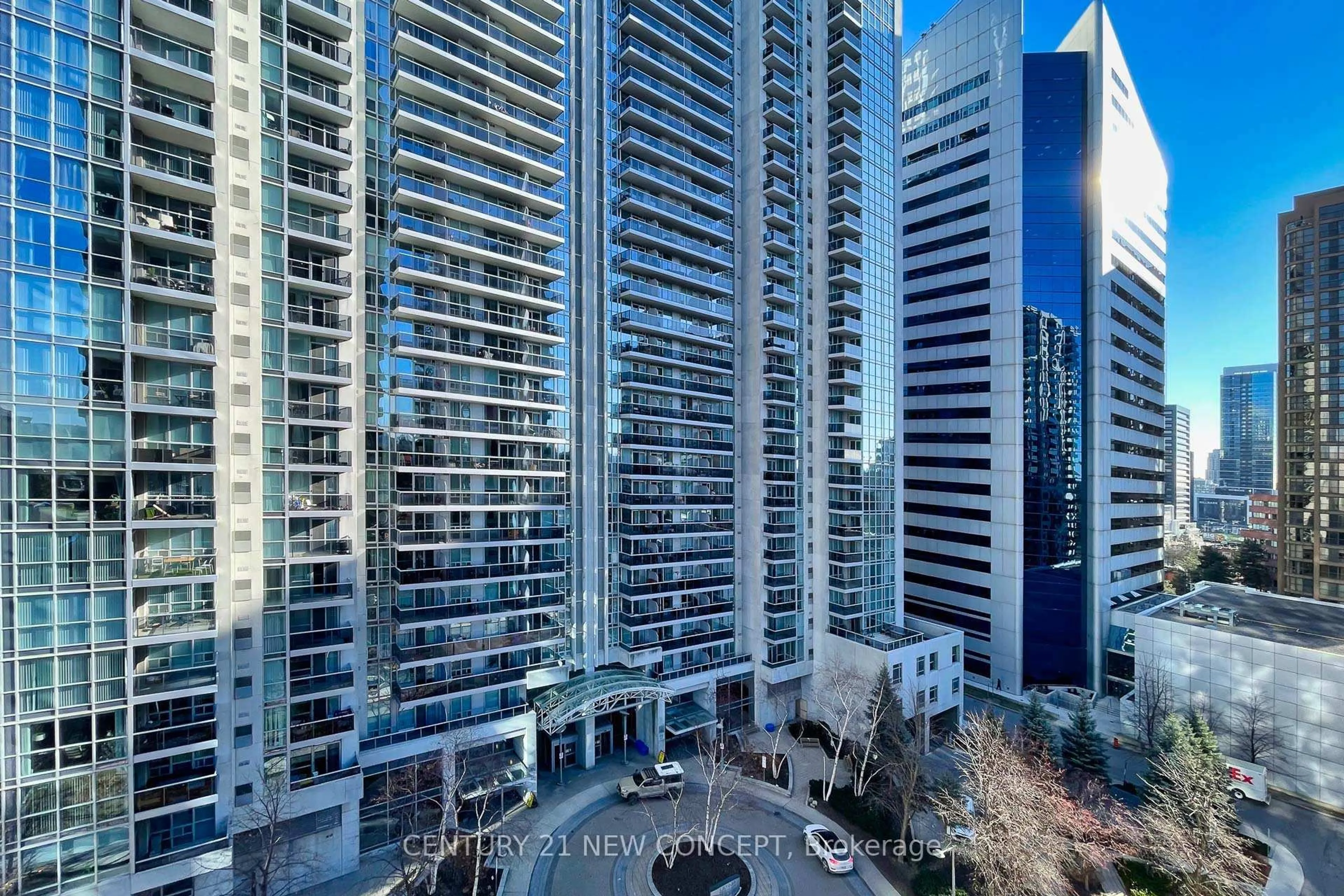 A pic from outside/outdoor area/front of a property/back of a property/a pic from drone, city buildings view from balcony for 155 beecroft Rd #1112, Toronto Ontario M2N 7C6