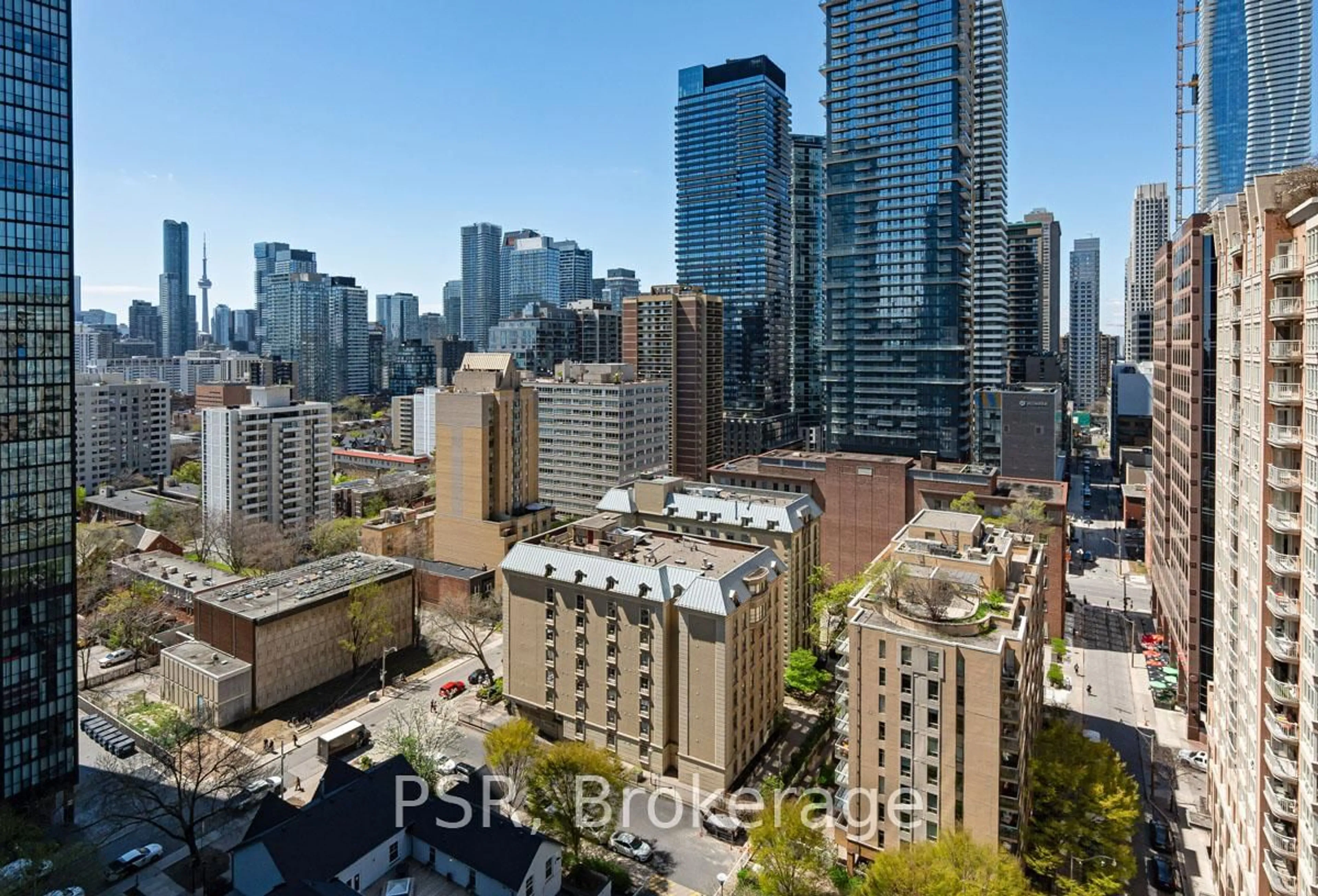 A pic from outside/outdoor area/front of a property/back of a property/a pic from drone, city buildings view from balcony for 28 Ted Rogers Way #2007, Toronto Ontario M4Y 2J4