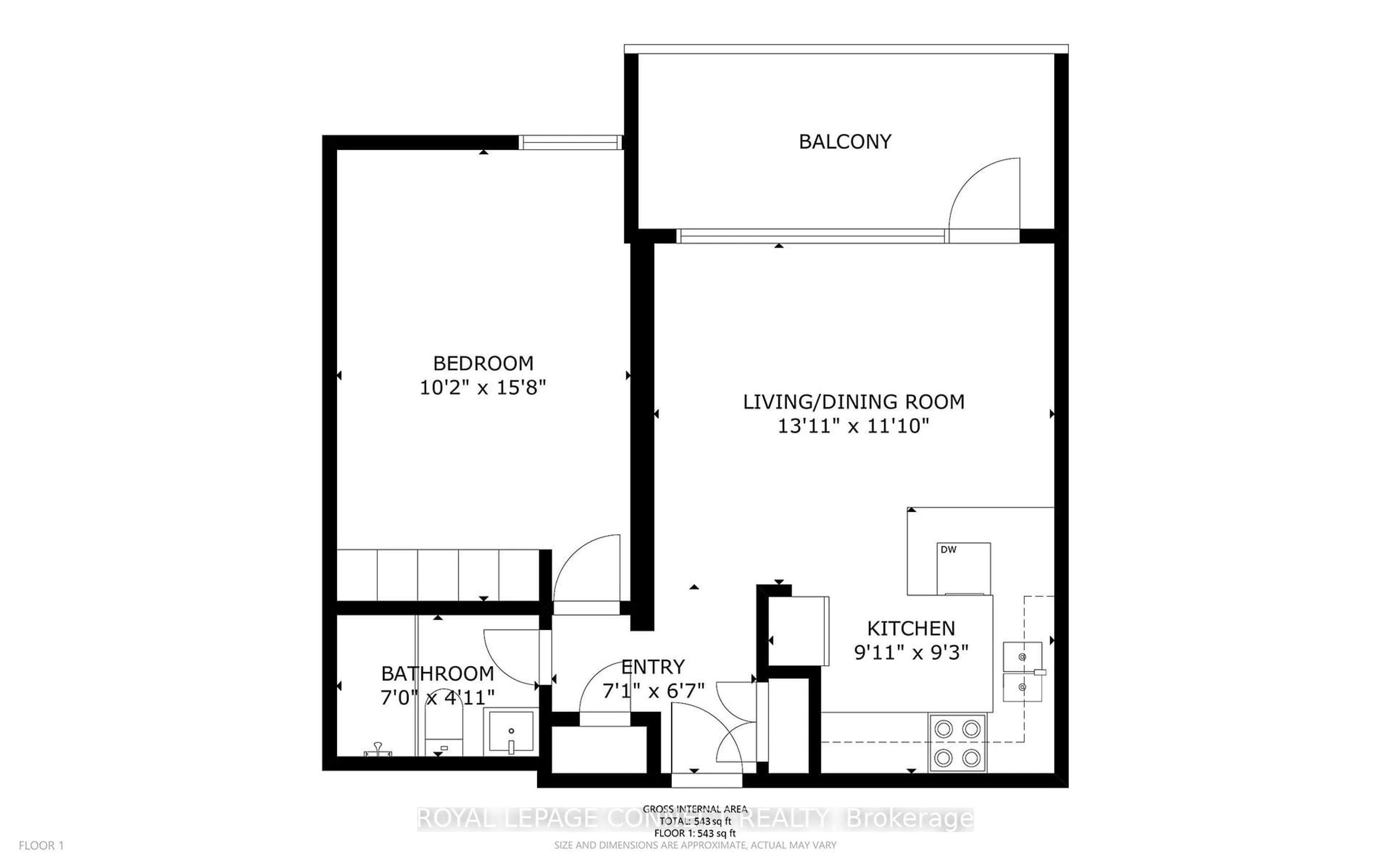 Floor plan for 40 Homewood Ave #1112, Toronto Ontario M4Y 2K2