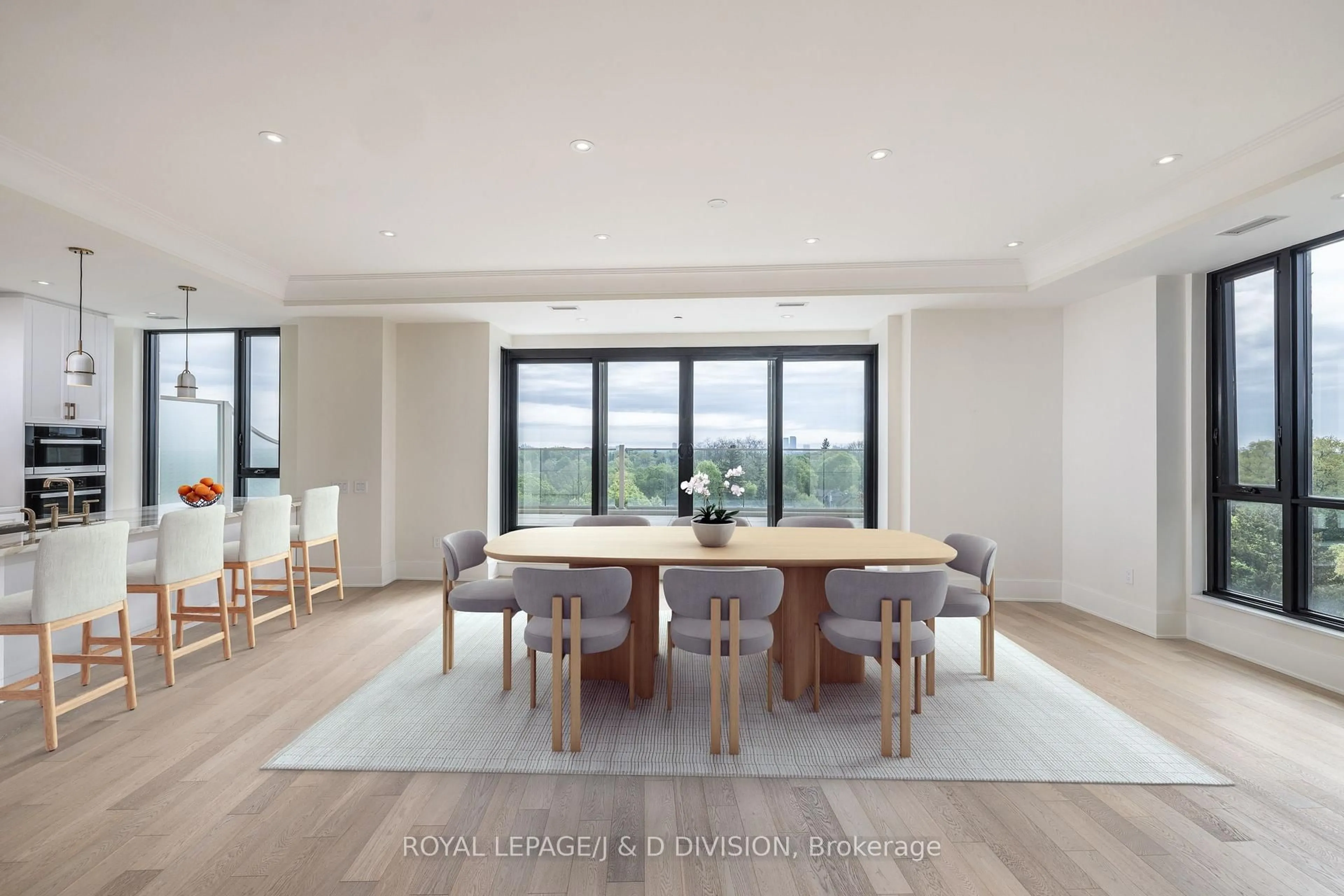 Dining room, wood/laminate floor for 1 Strathgowan Ave #804, Toronto Ontario M4N 0B3
