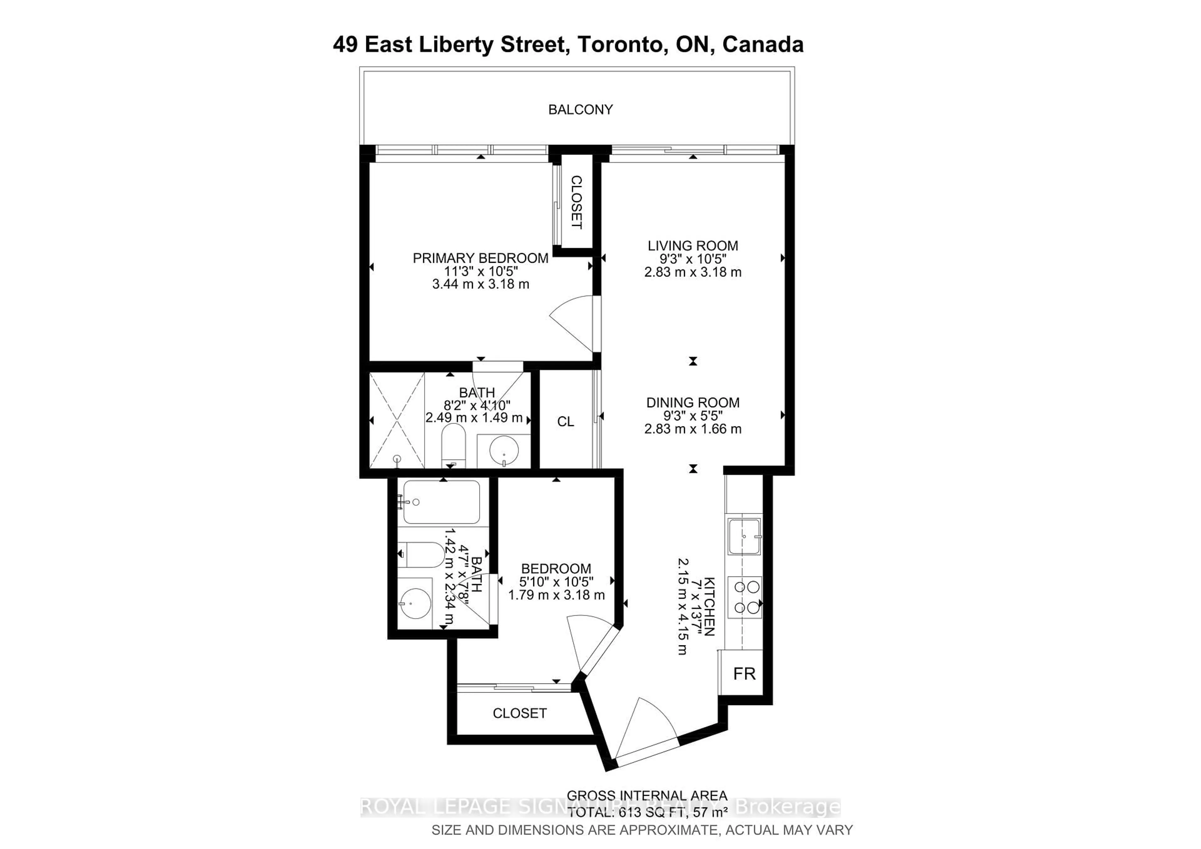 Floor plan for 49 East Liberty St #1501, Toronto Ontario M6K 0B2