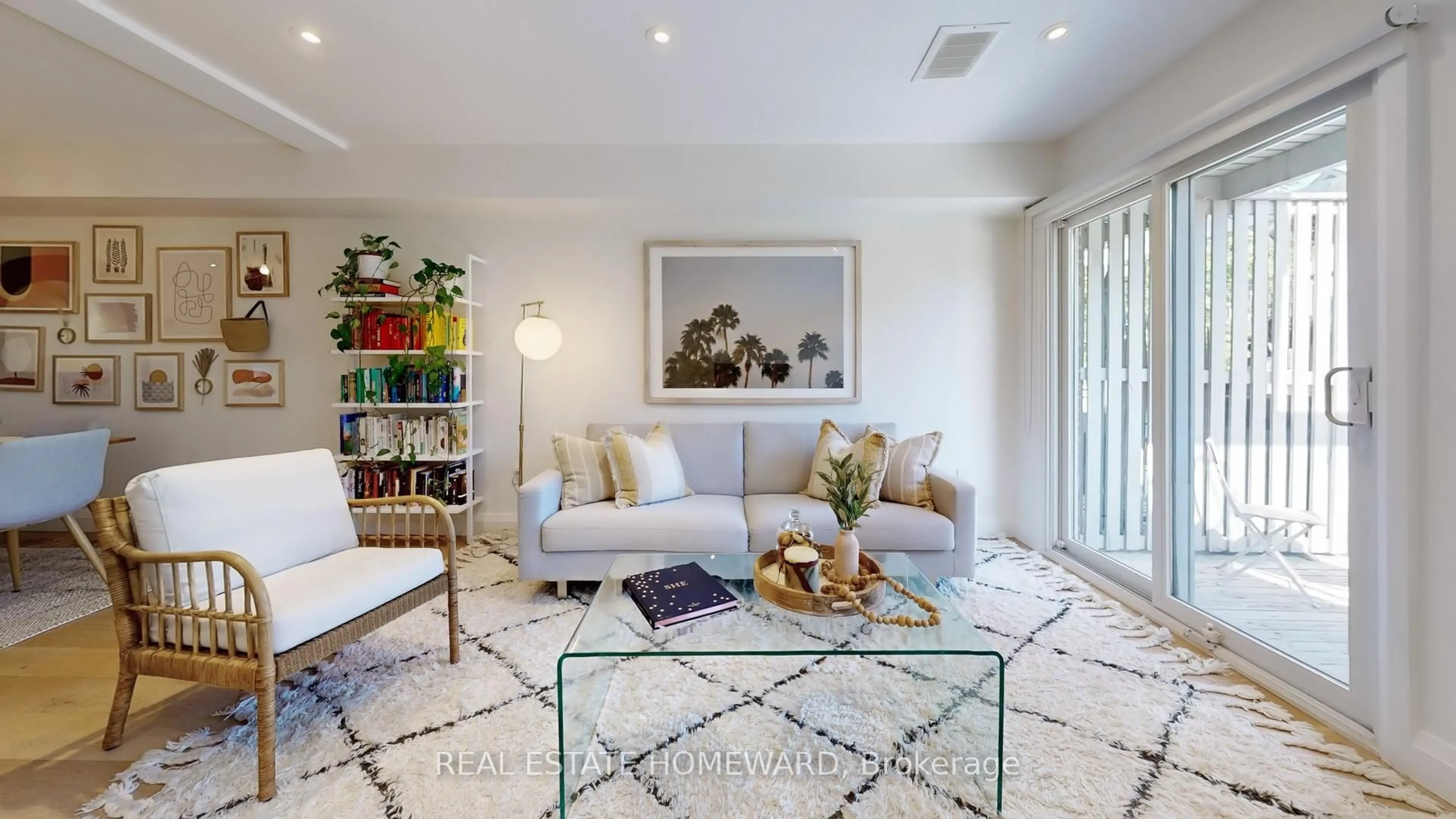Living room with furniture, ceramic/tile floor for 895 Adelaide St #B, Toronto Ontario M6J 3T1