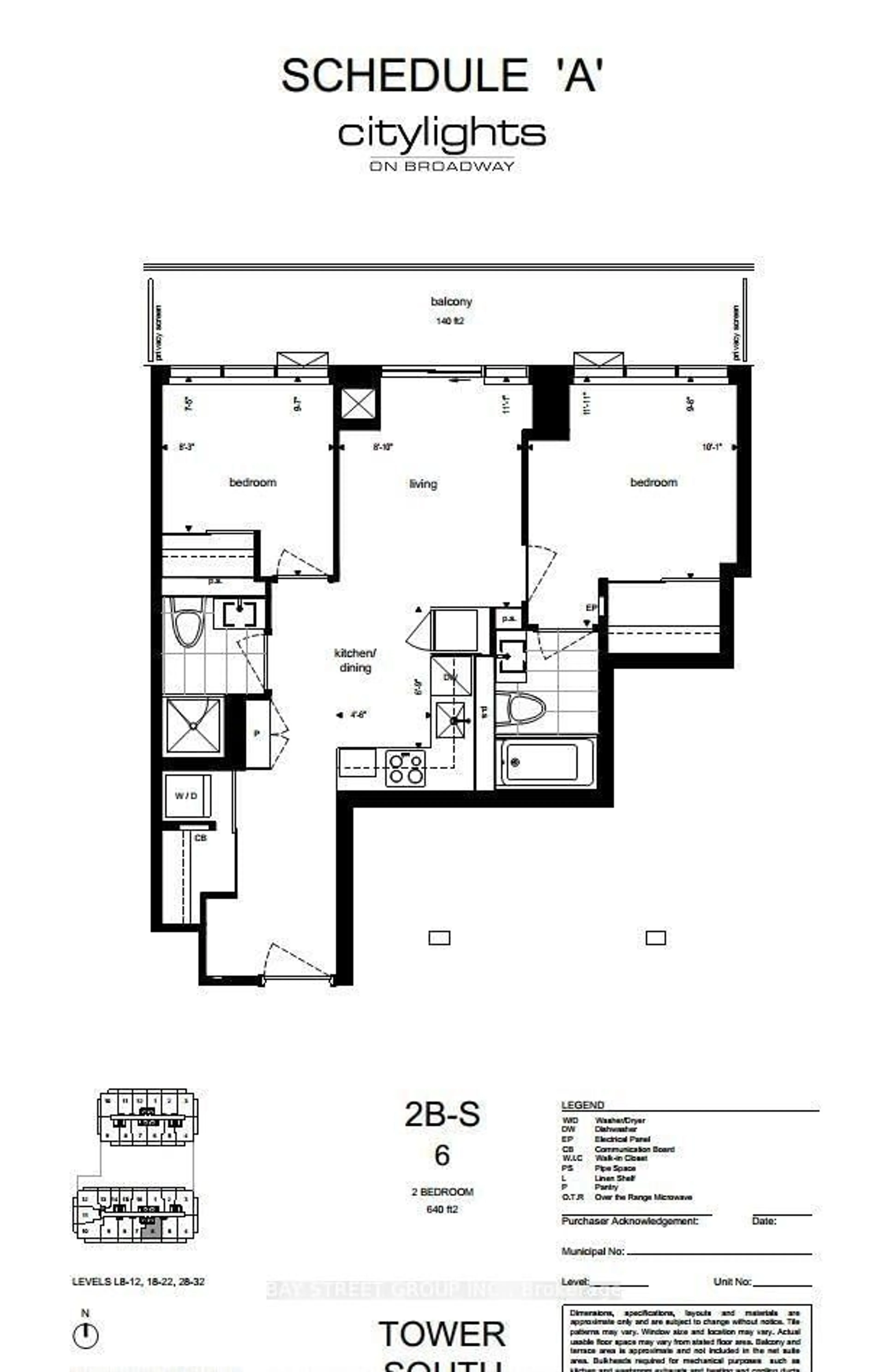 Floor plan for 195 Redpath Ave #3106, Toronto Ontario M4P 0E4