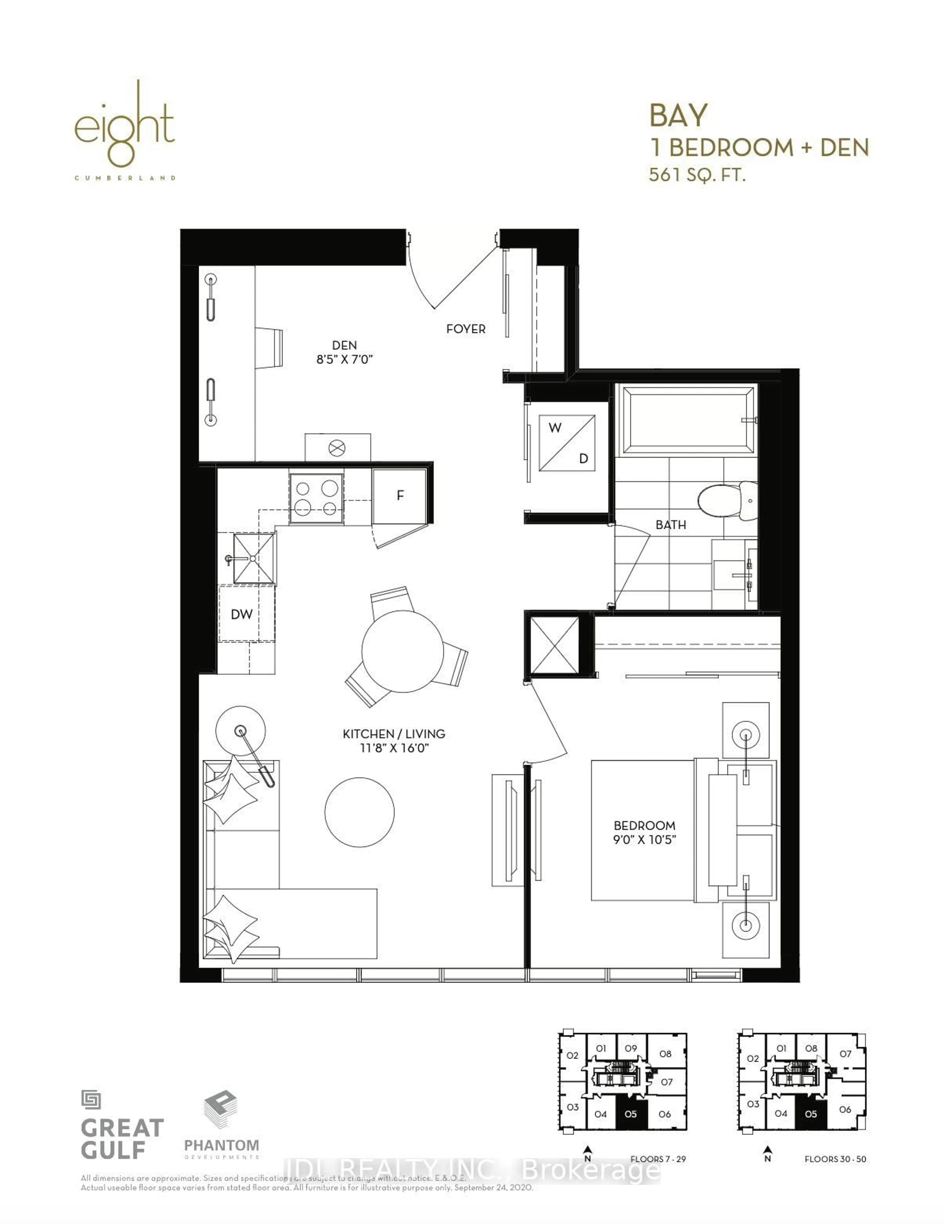 Floor plan for 8 Cumberland St #3105, Toronto Ontario M4W 0B6