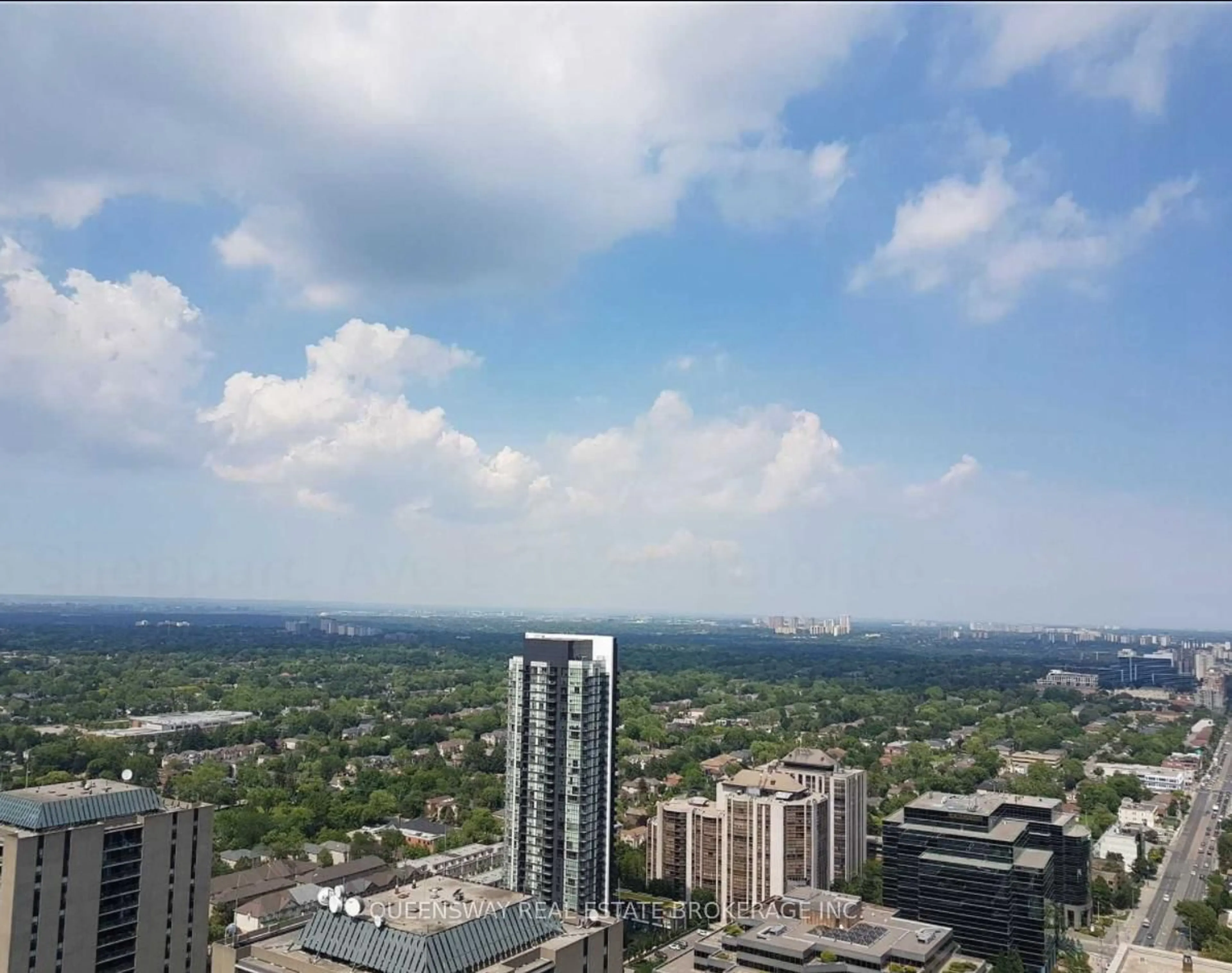 A pic from outside/outdoor area/front of a property/back of a property/a pic from drone, city buildings view from balcony for 5 Sheppard Ave #3624, Toronto Ontario M2N 0G4