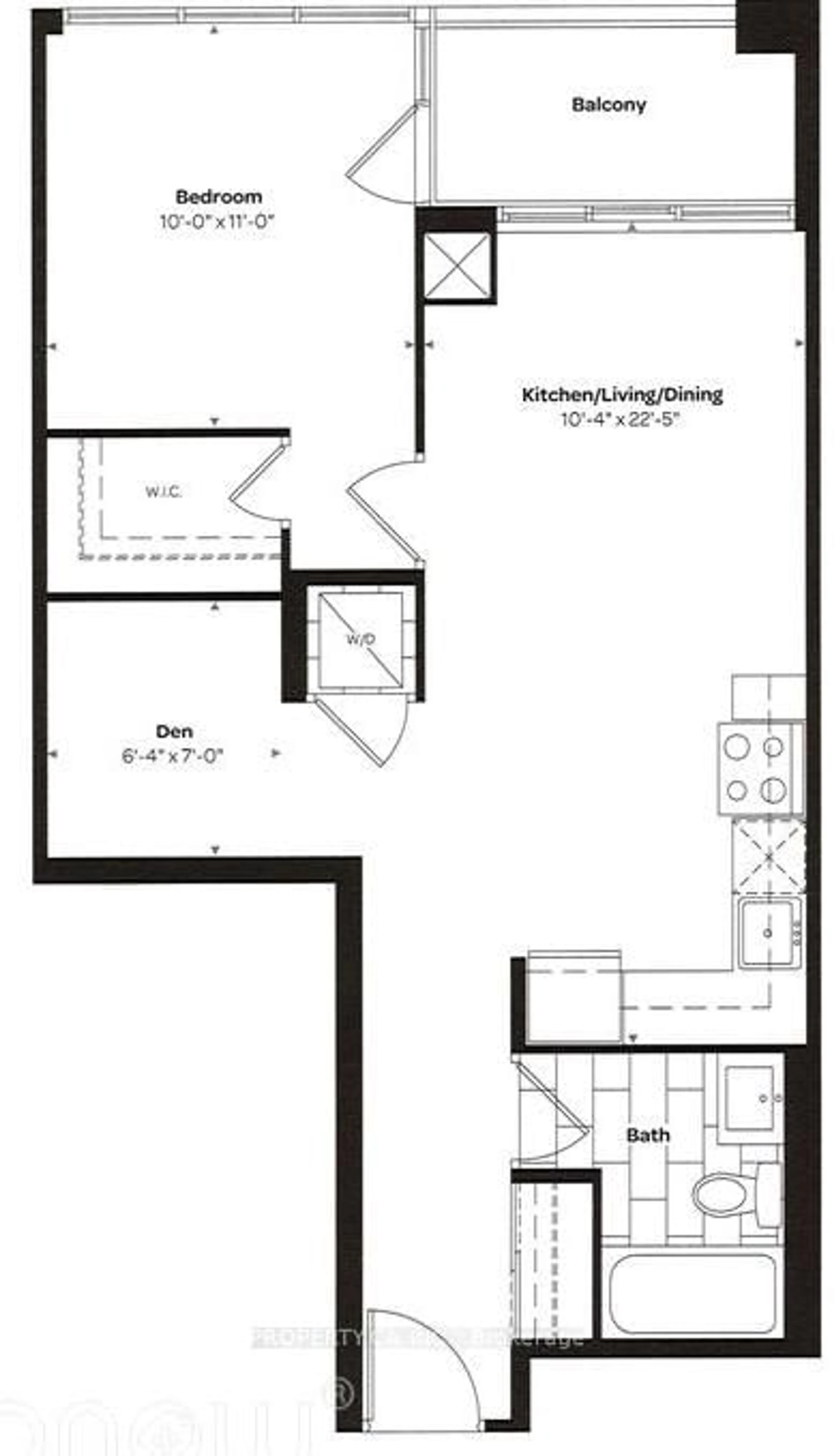 Floor plan for 1603 Eglinton Ave #1305, Toronto Ontario M6E 0A1