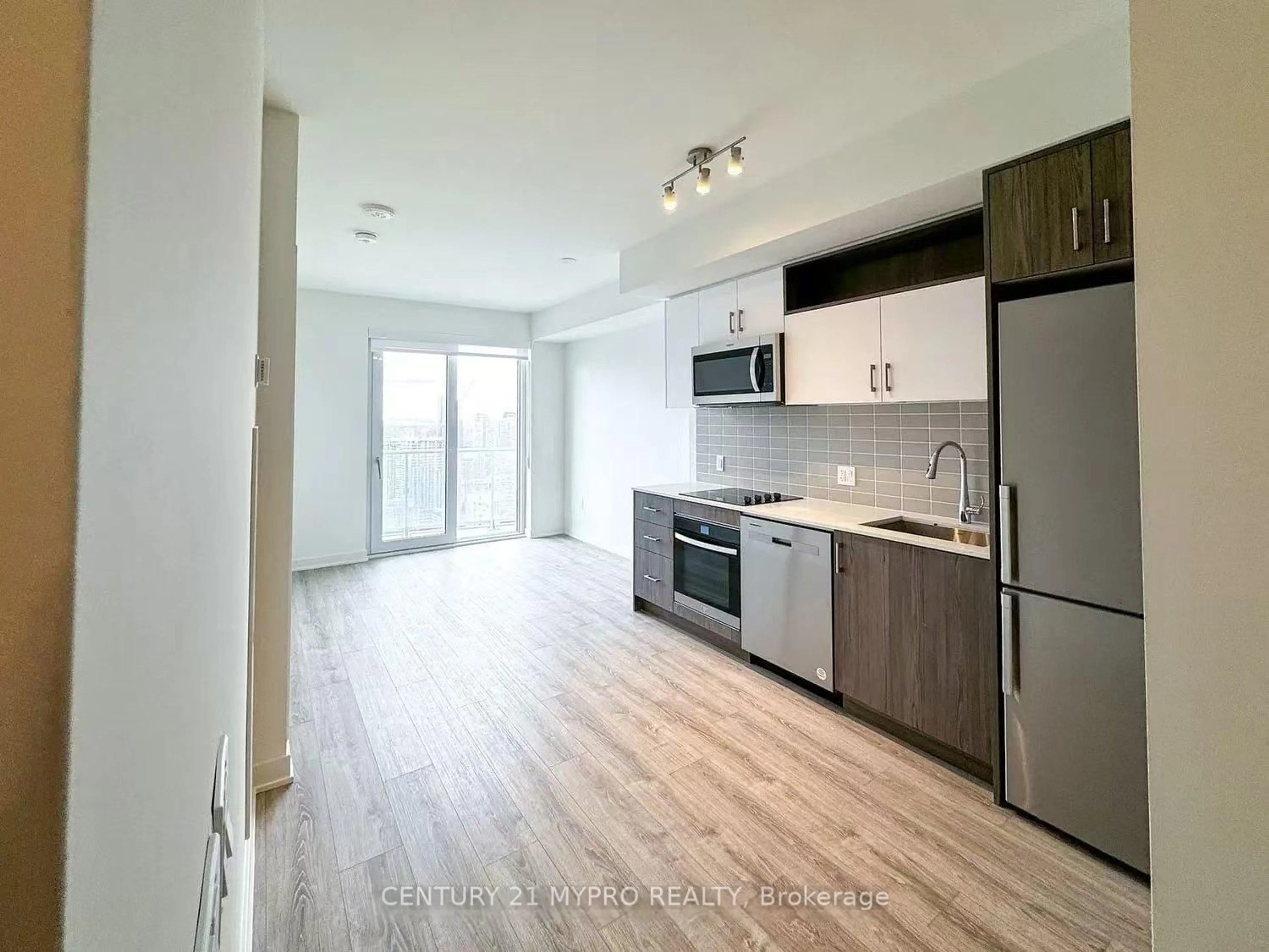 Standard kitchen, wood/laminate floor for 100 Dalhousie St #4502, Toronto Ontario M5B 0C7