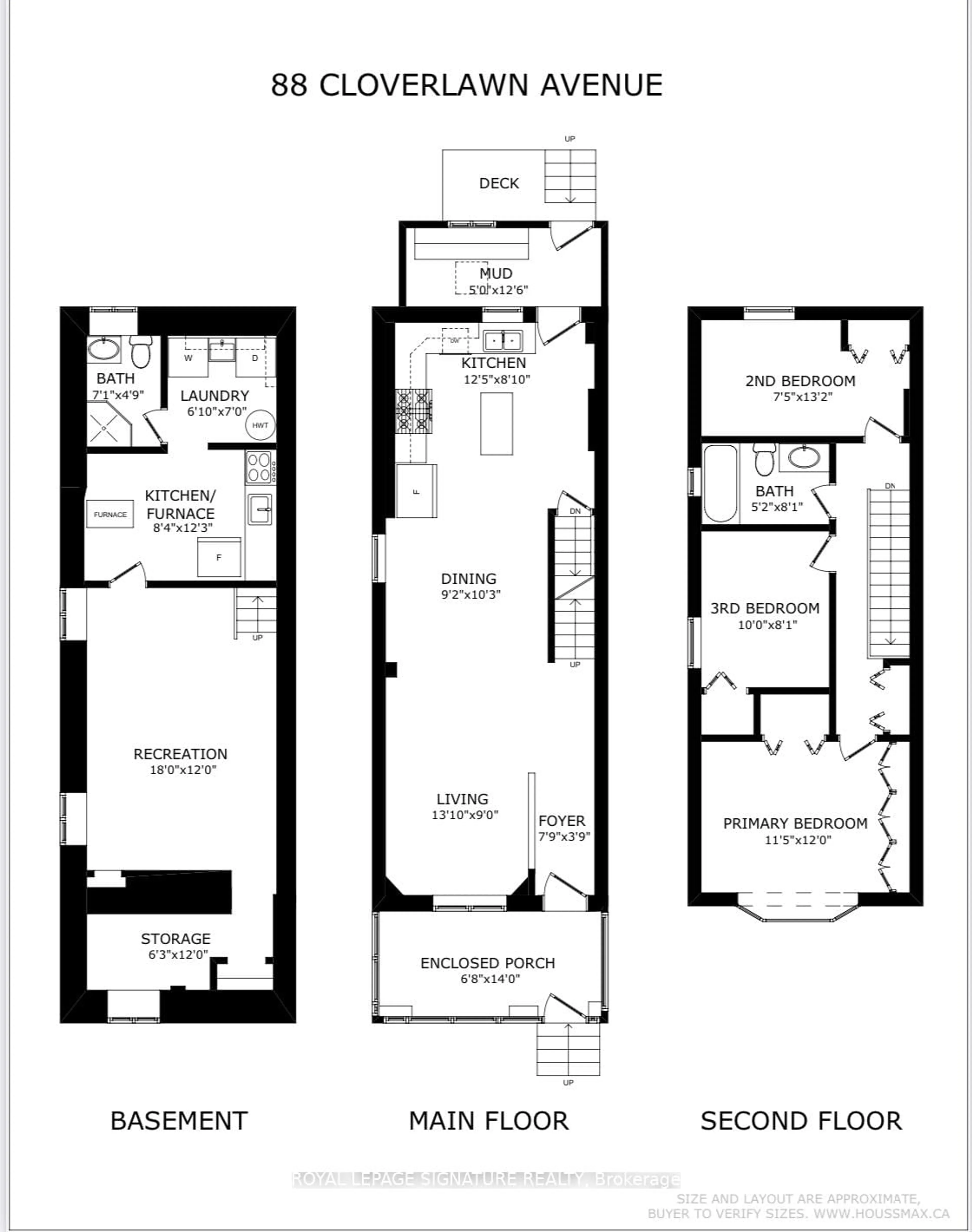 Floor plan for 88 Cloverlawn Ave, Toronto Ontario M6E 1H7