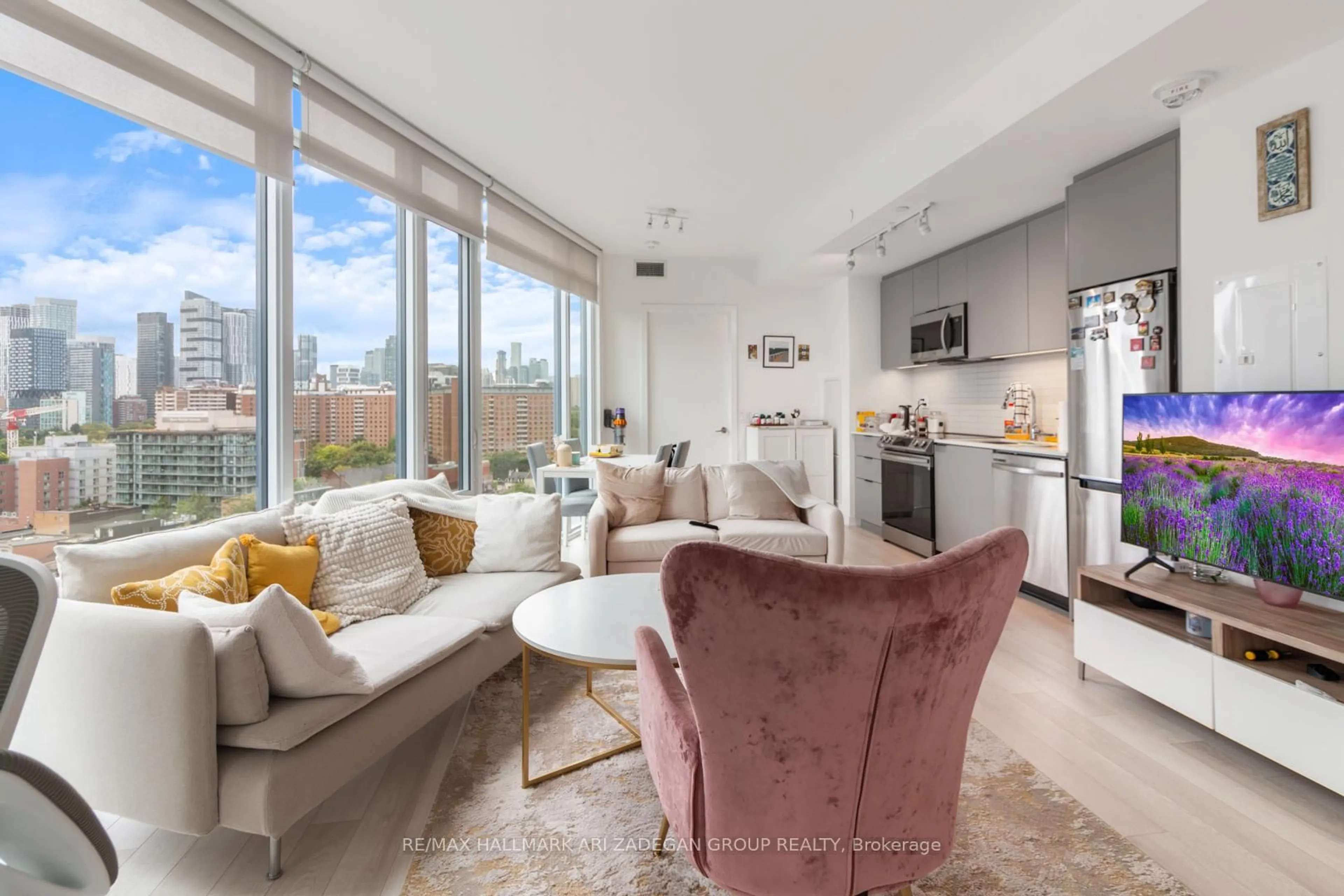 Living room with furniture, unknown for 50 Power St #1213, Toronto Ontario M5A 0V3