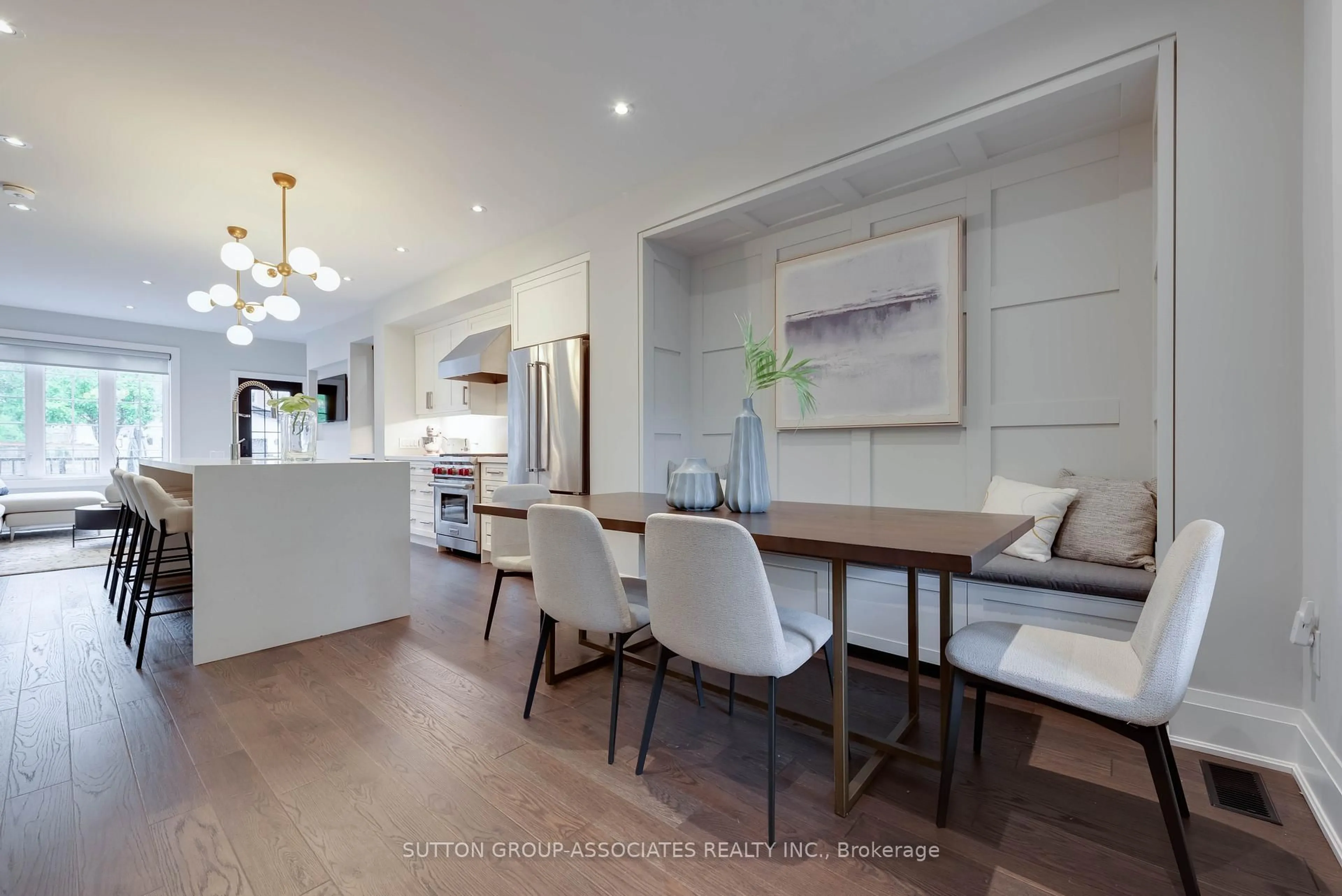 Dining room, wood/laminate floor for 209 Atlas Ave, Toronto Ontario M6C 3P6