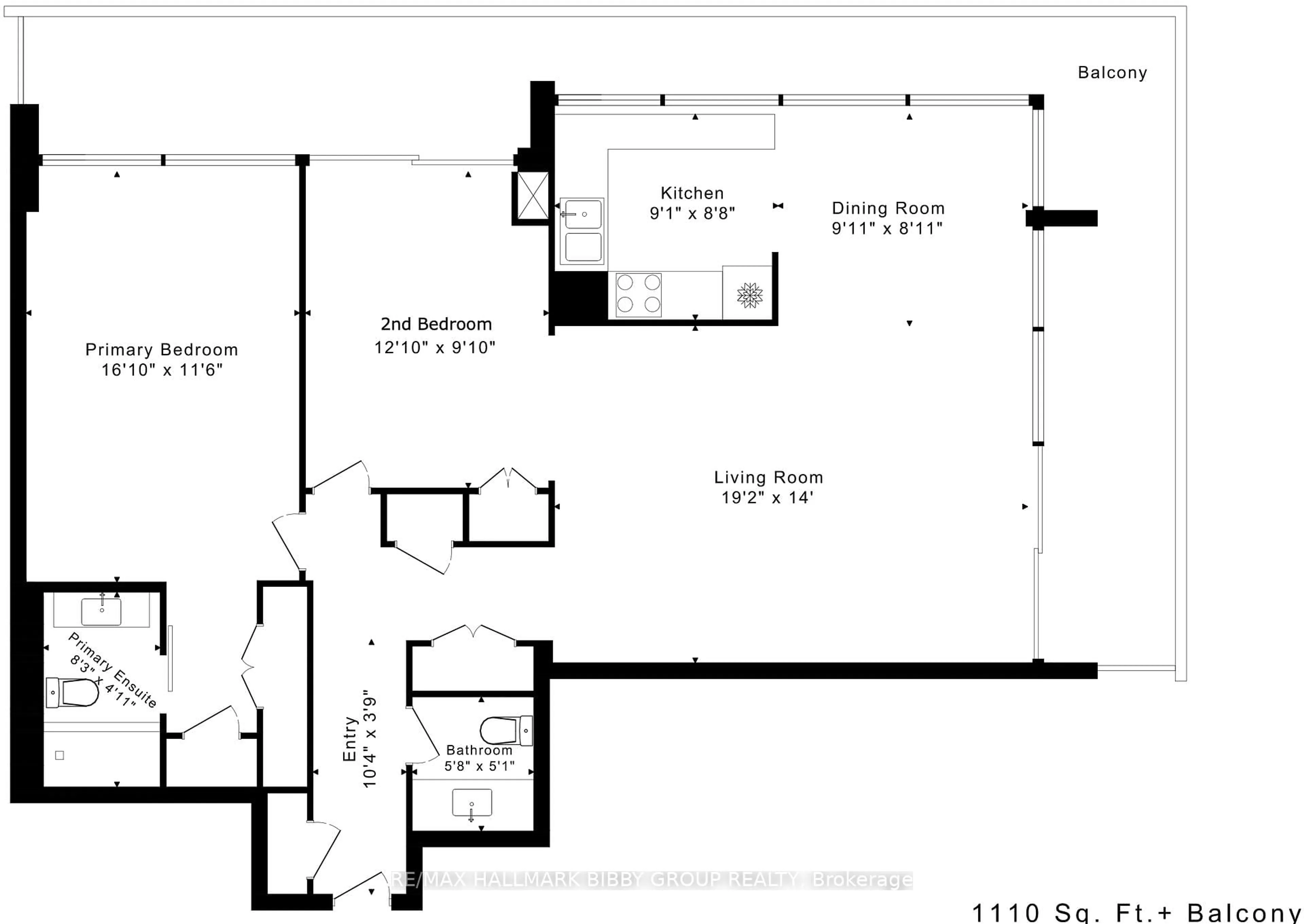 Floor plan for 20 Avoca Ave #601, Toronto Ontario M4T 2B8