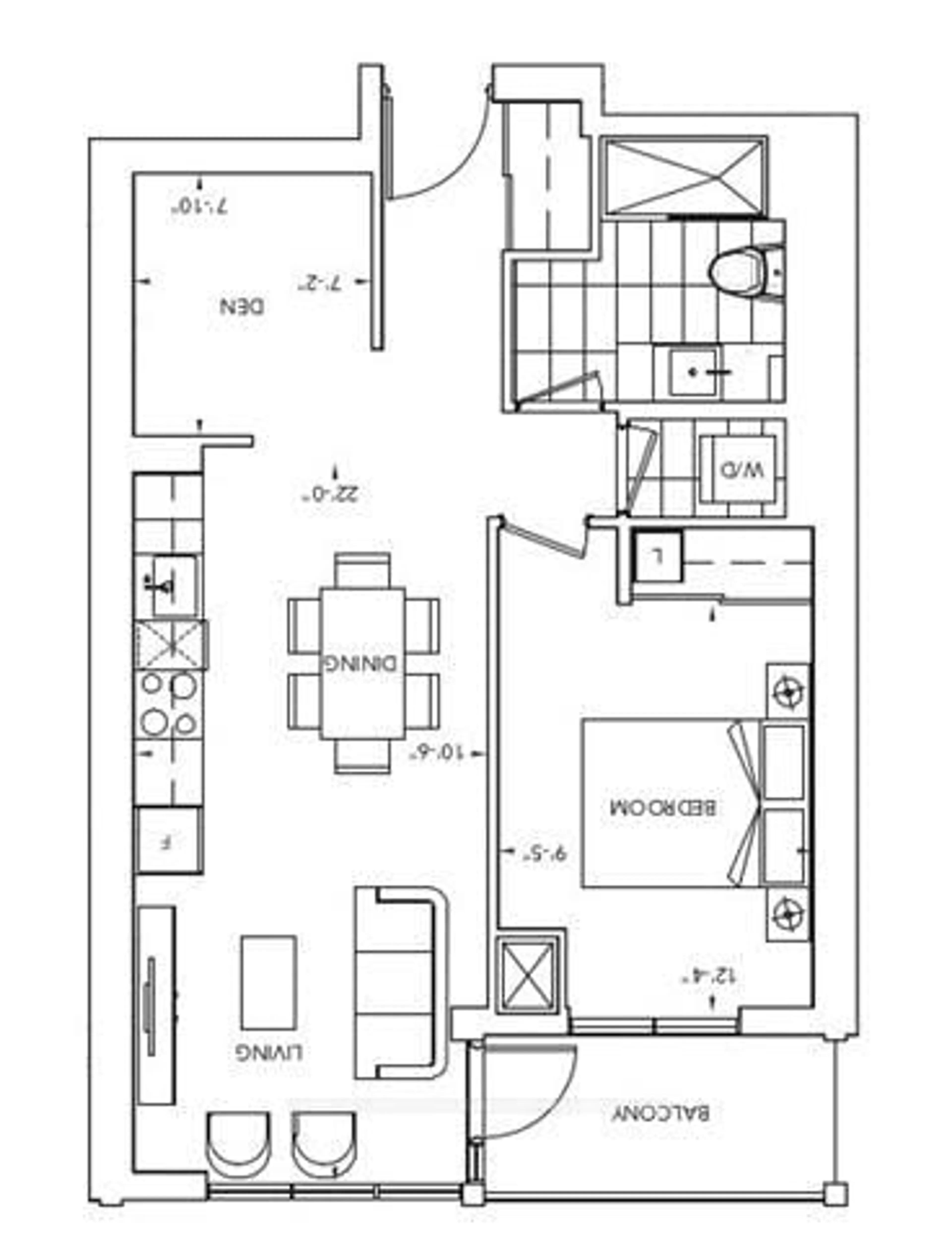 Floor plan for 300 Front St #1813, Toronto Ontario M5V 0E9