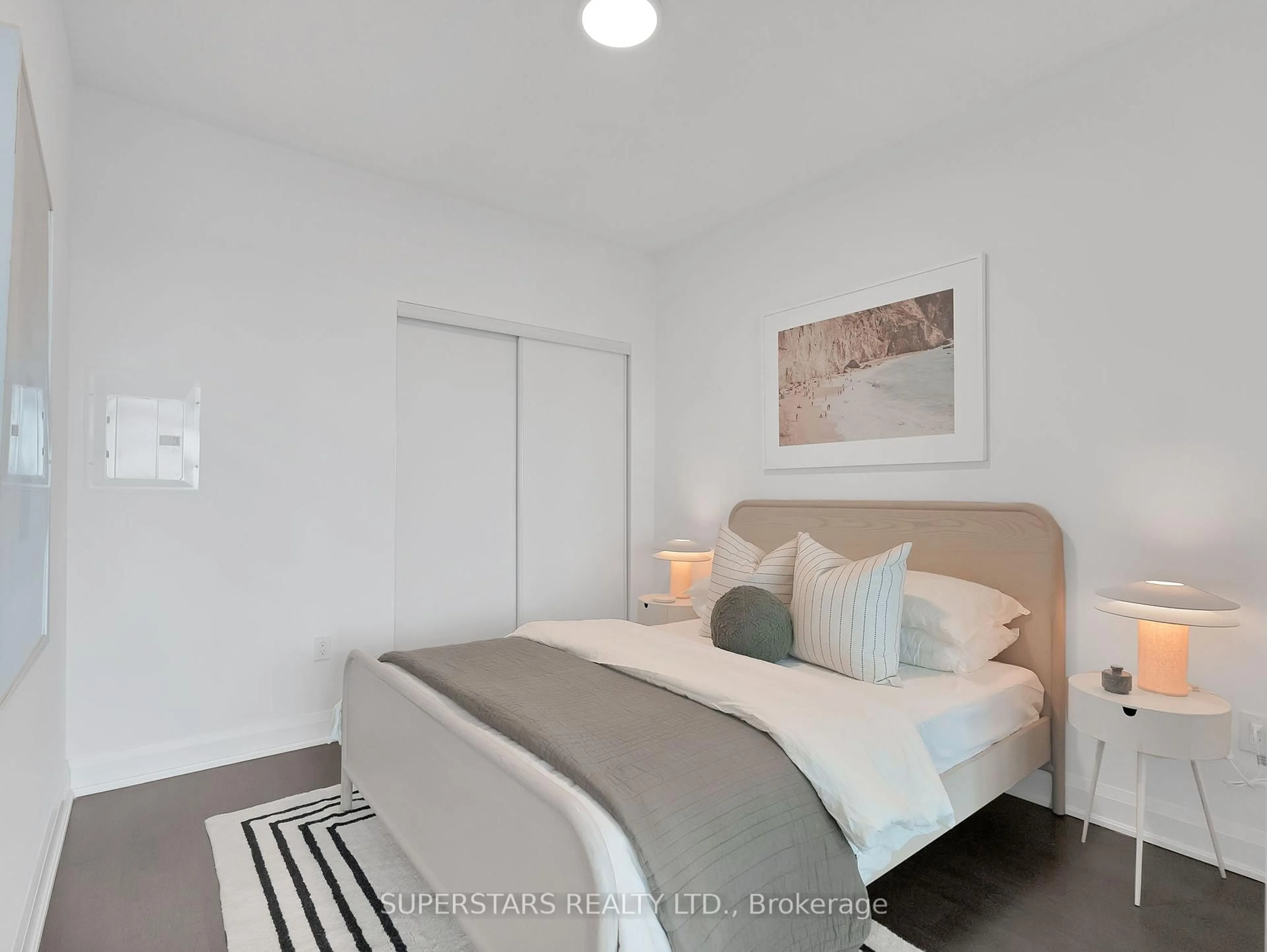 Bedroom with bed, unknown for 160 Vanderhoof Ave #1208, Toronto Ontario M4G 0B7