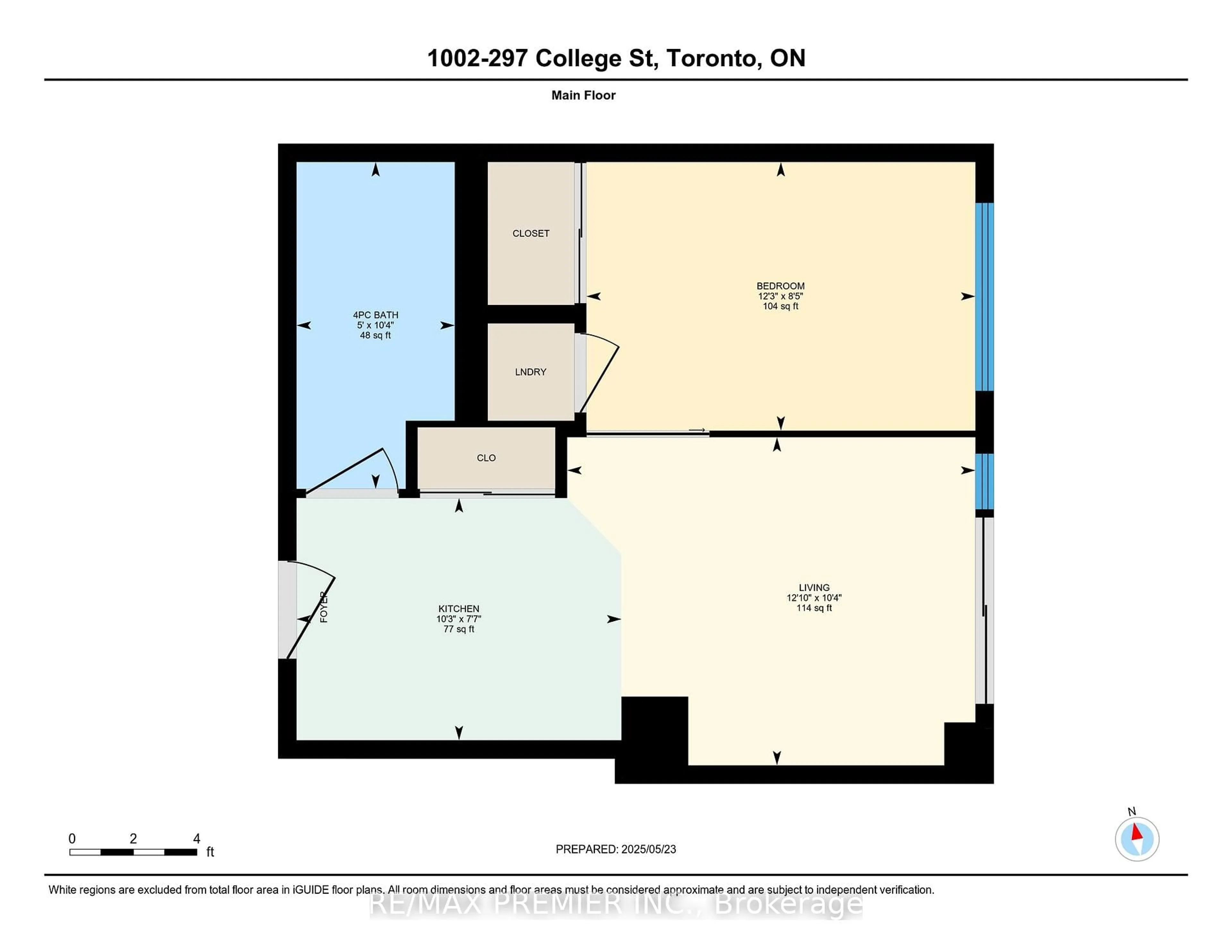 Floor plan for 297 College St #1002, Toronto Ontario M5T 1S2