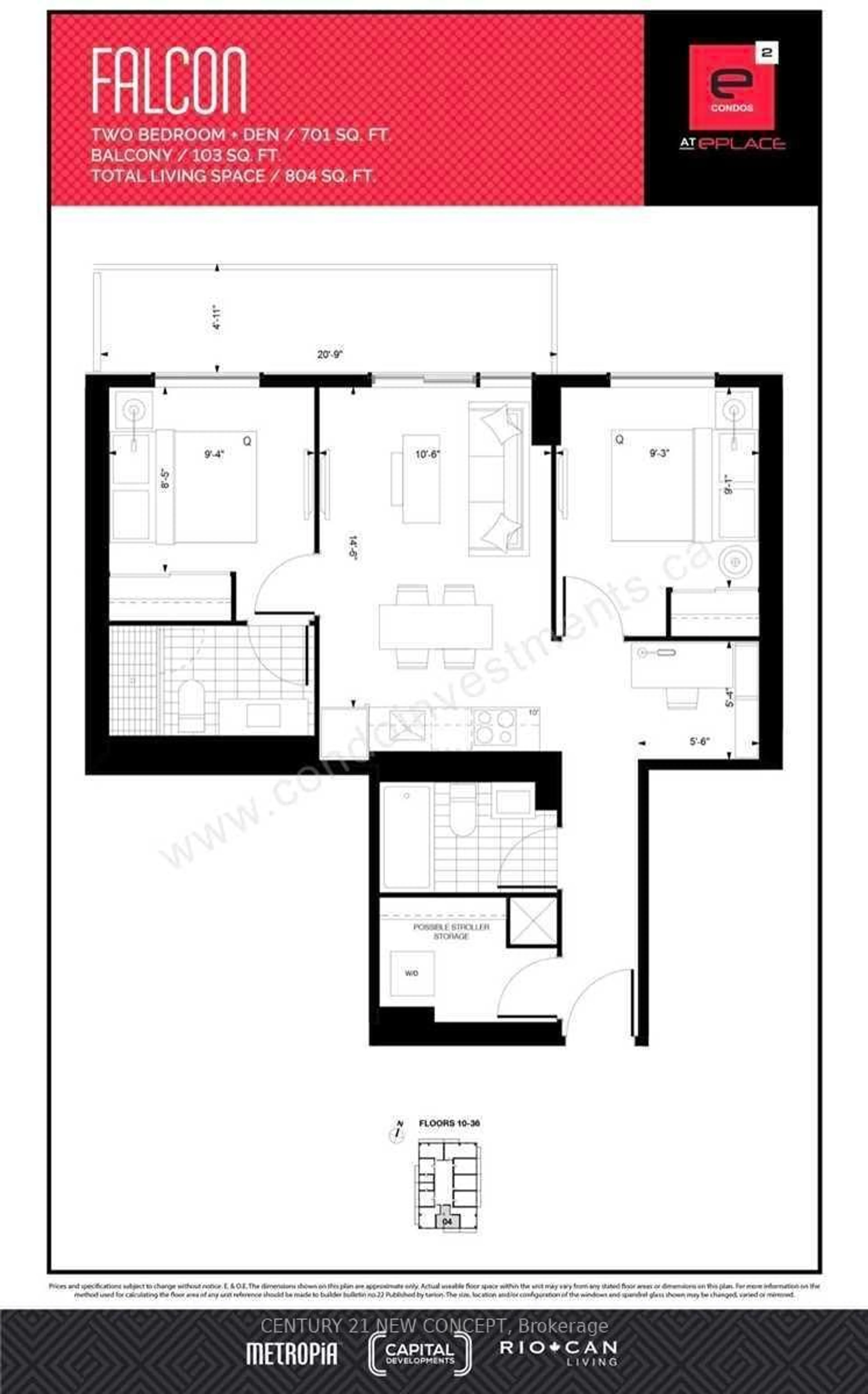 Floor plan for 39 roehampton Ave #1204, Toronto Ontario M4P 0G1