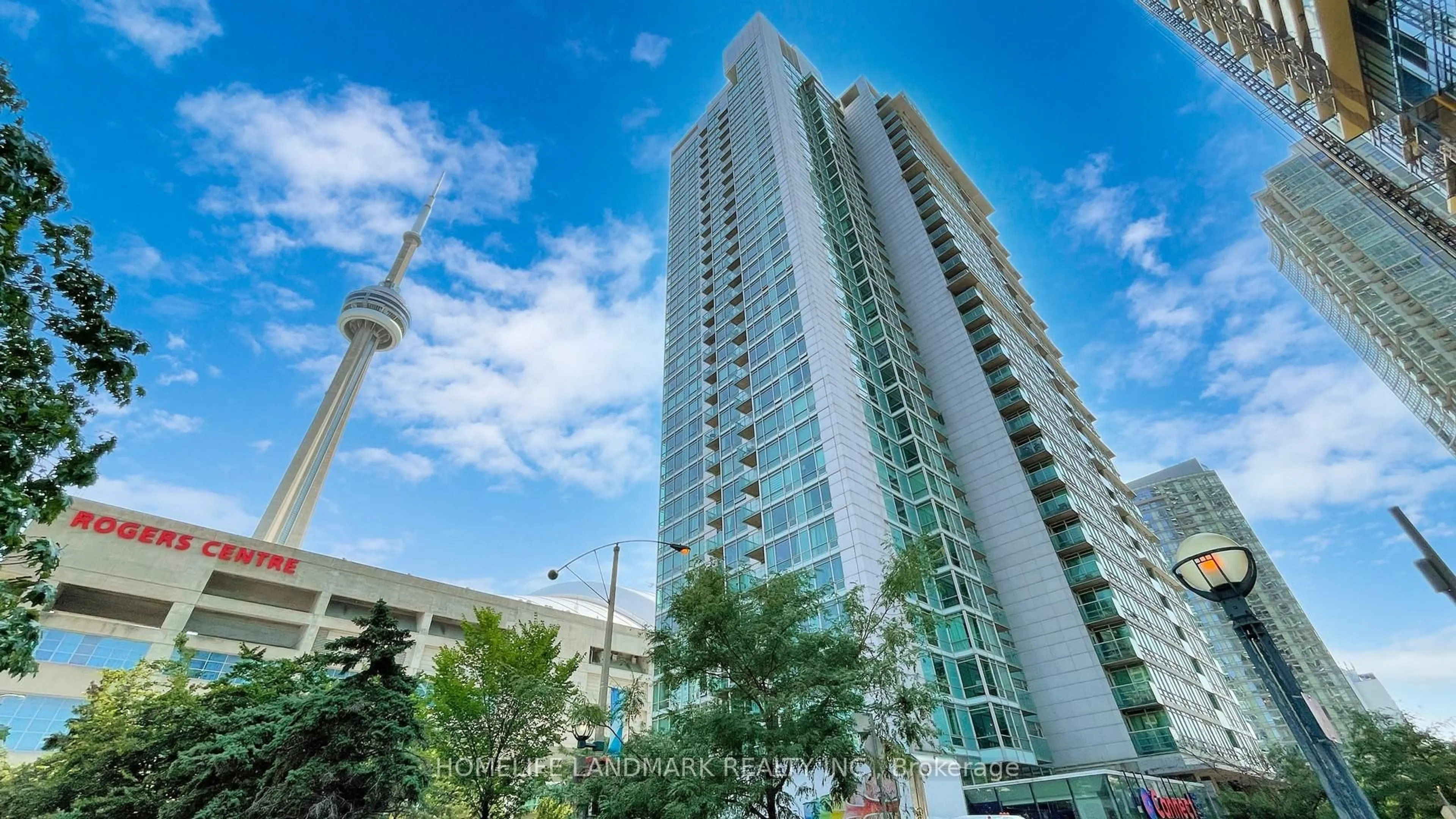 Patio, city buildings view from balcony for 81 Navy Wharf Crt #2807, Toronto Ontario M5V 3S2