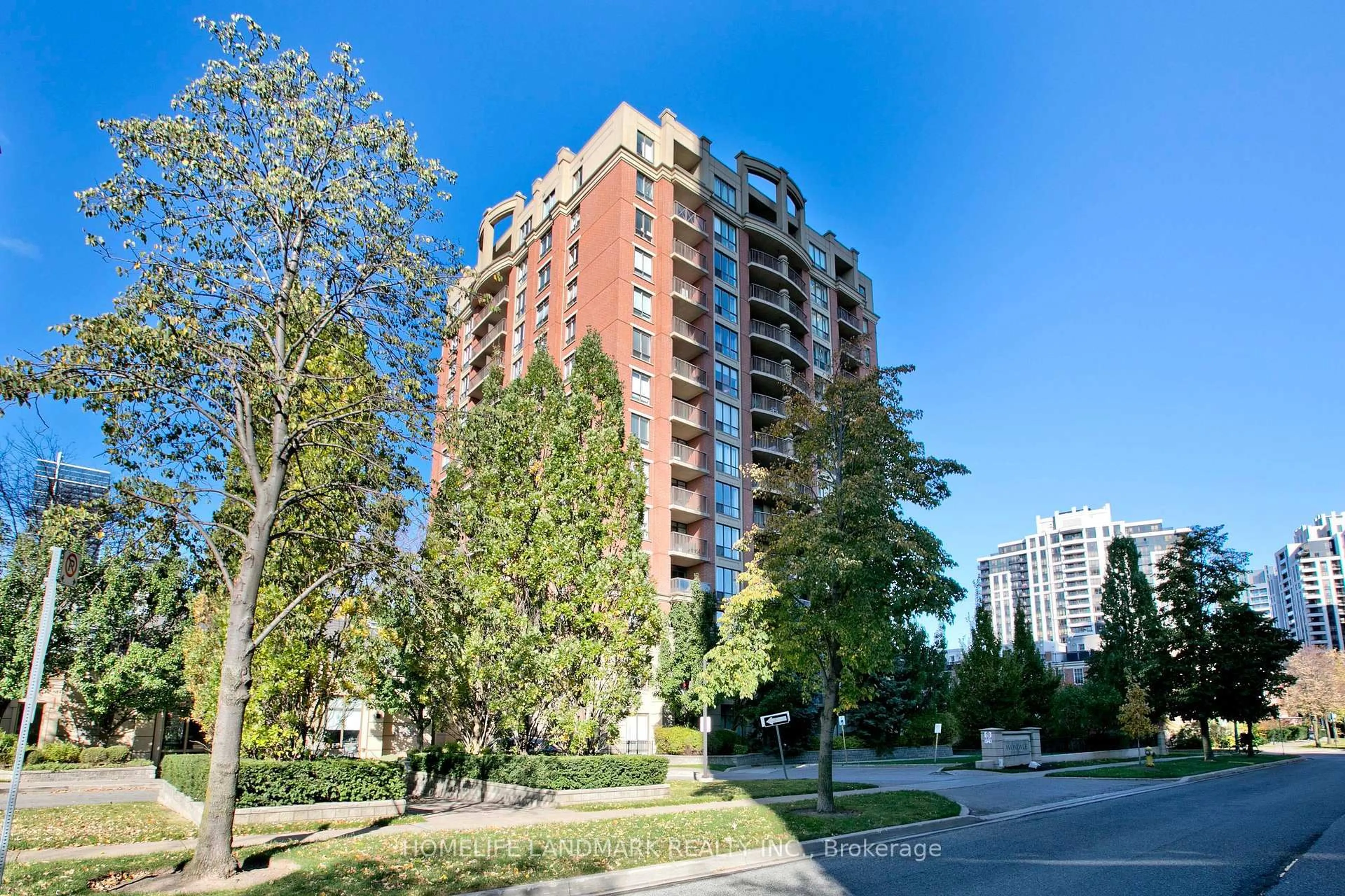 A pic from outside/outdoor area/front of a property/back of a property/a pic from drone, unknown for 55 Harrison Garden Blvd #1210, Toronto Ontario M2N 7G3