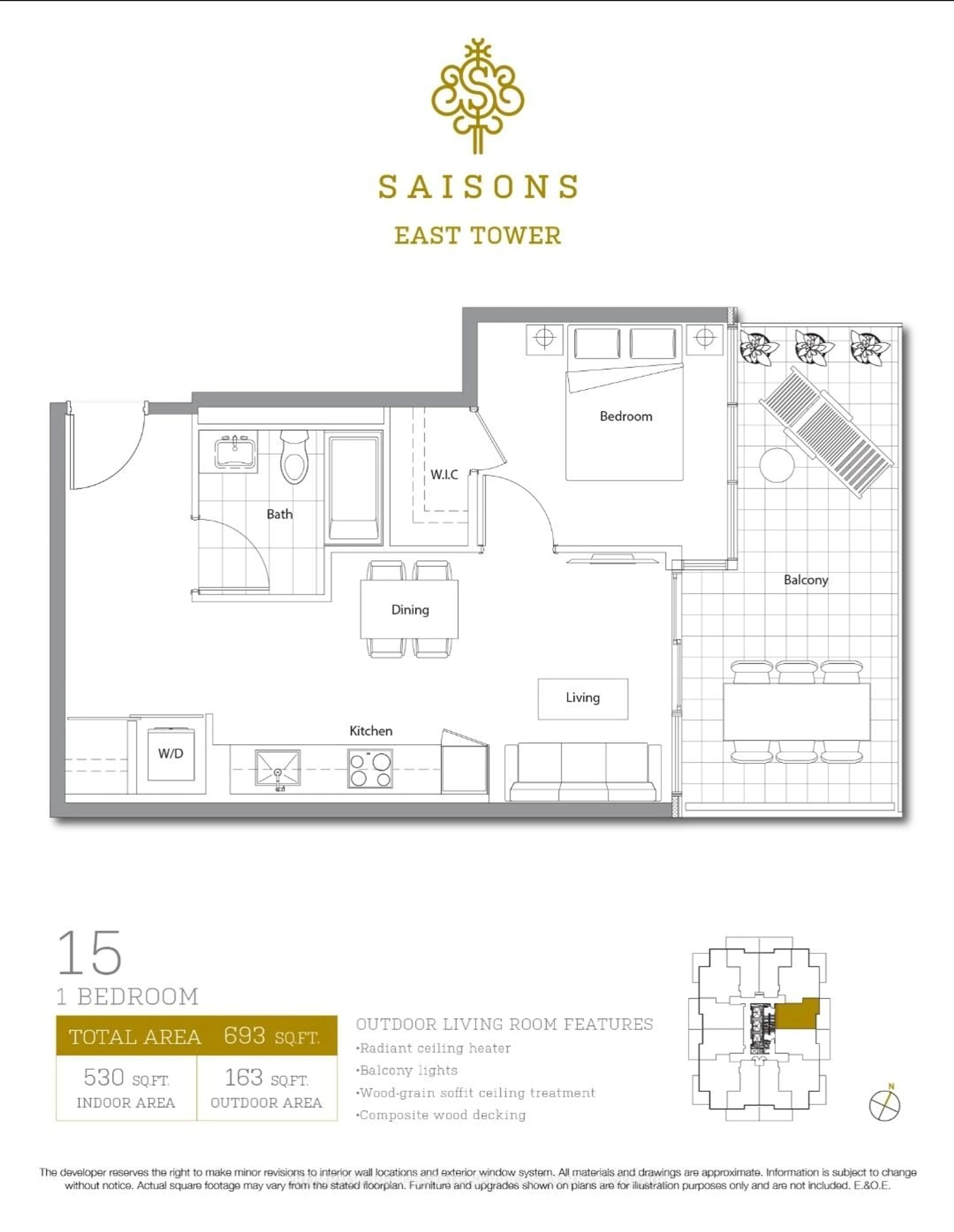 Floor plan for 27 McMahon Dr #915, Toronto Ontario M2K 0J2