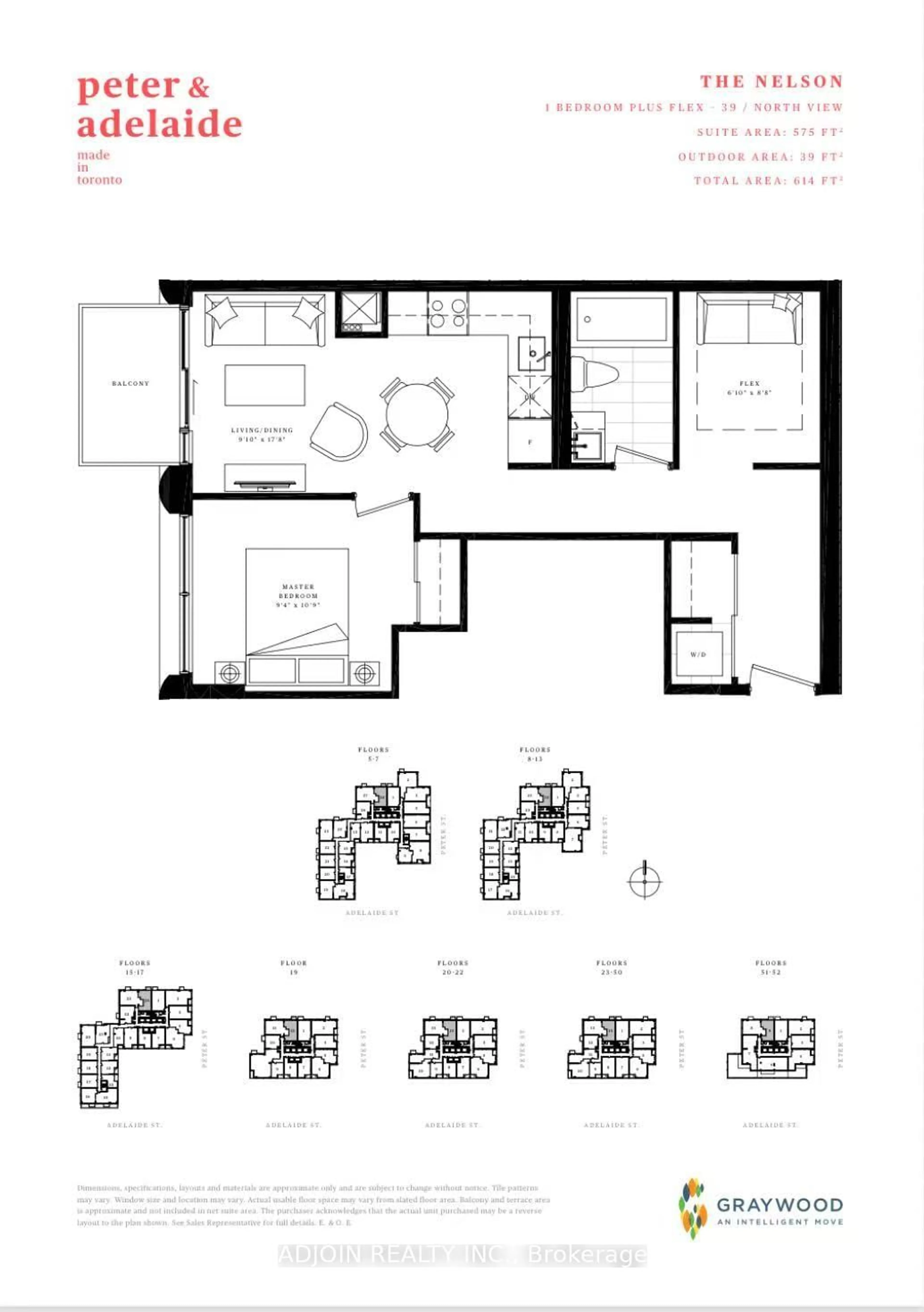 Floor plan for 108 Peter St #3615, Toronto Ontario M5V 0W2