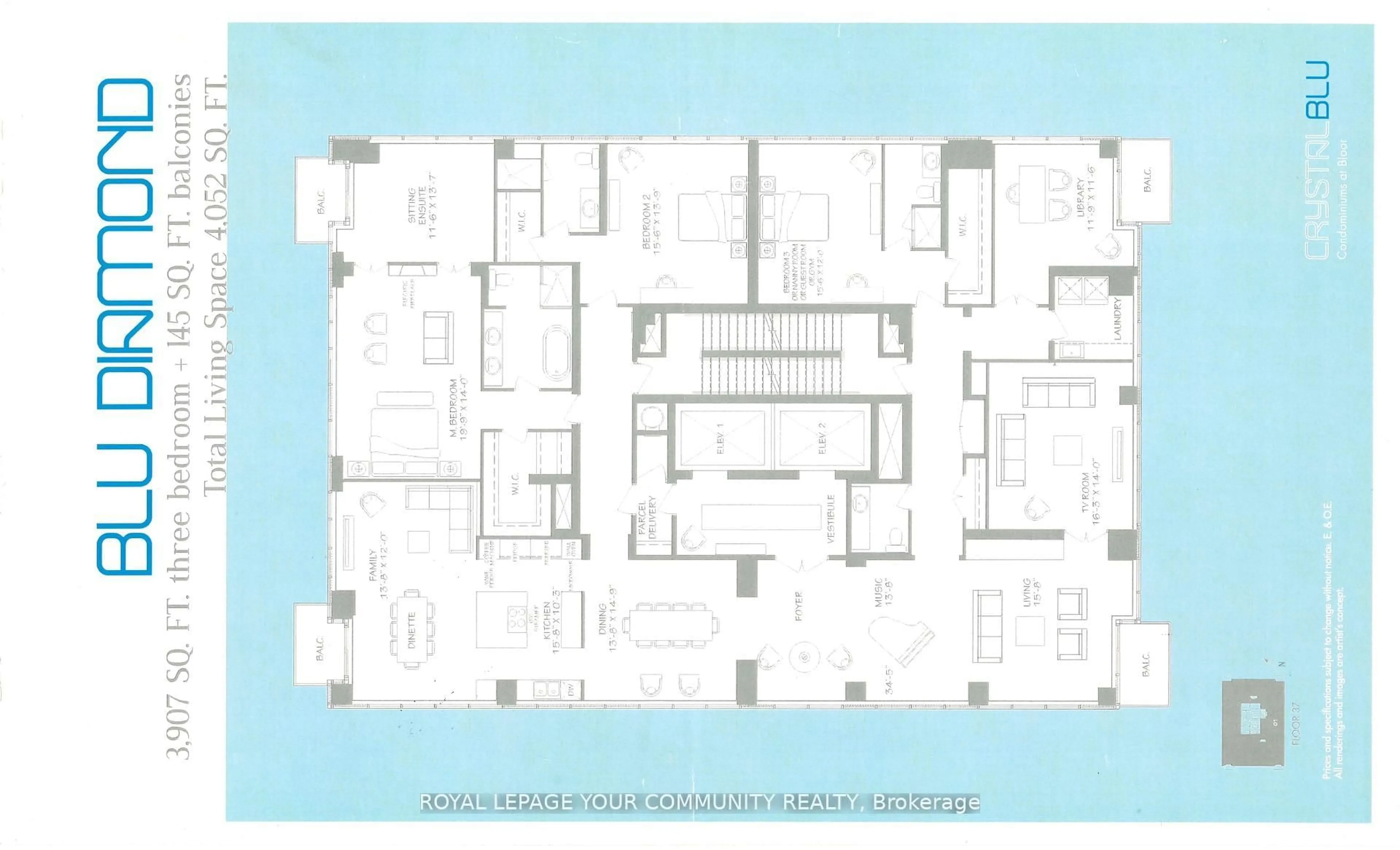 Floor plan for 21 Balmuto St #Ph 35, Toronto Ontario M4Y 1W4