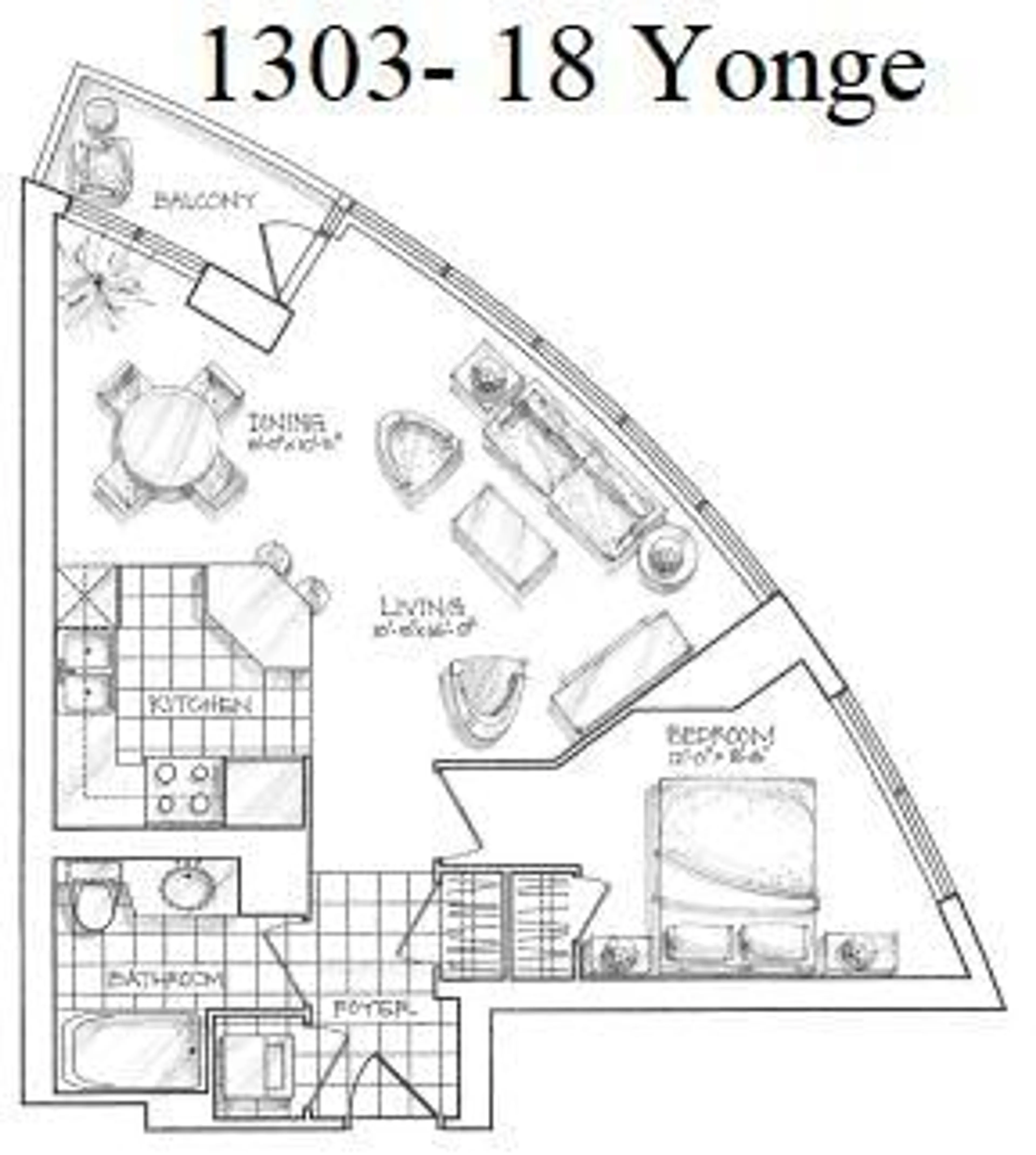 Floor plan for 18 Yonge St #1303, Toronto Ontario M5E 1Z8