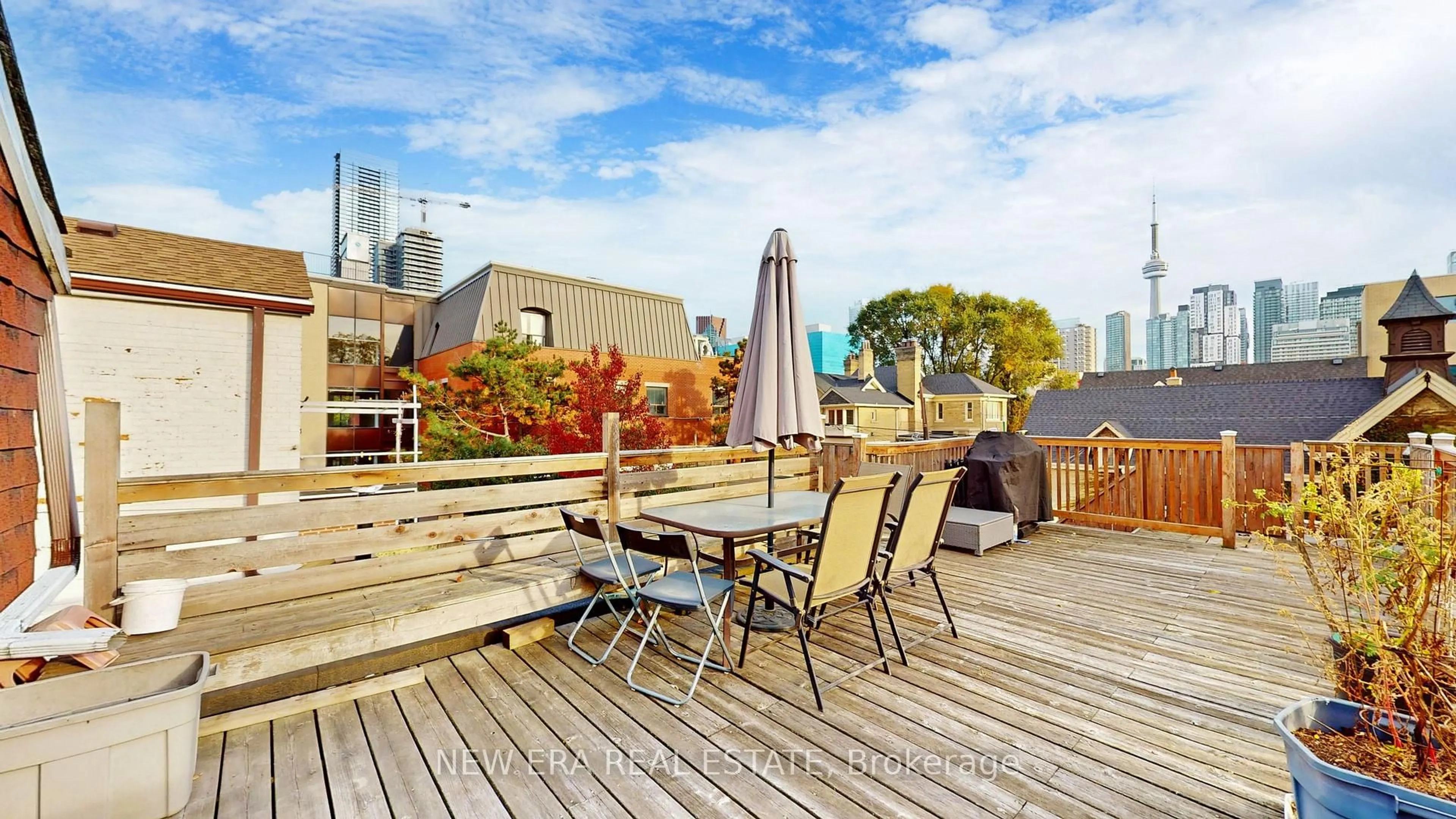 Patio, city buildings view from balcony for 69 D'arcy St, Toronto Ontario M5T 1J9