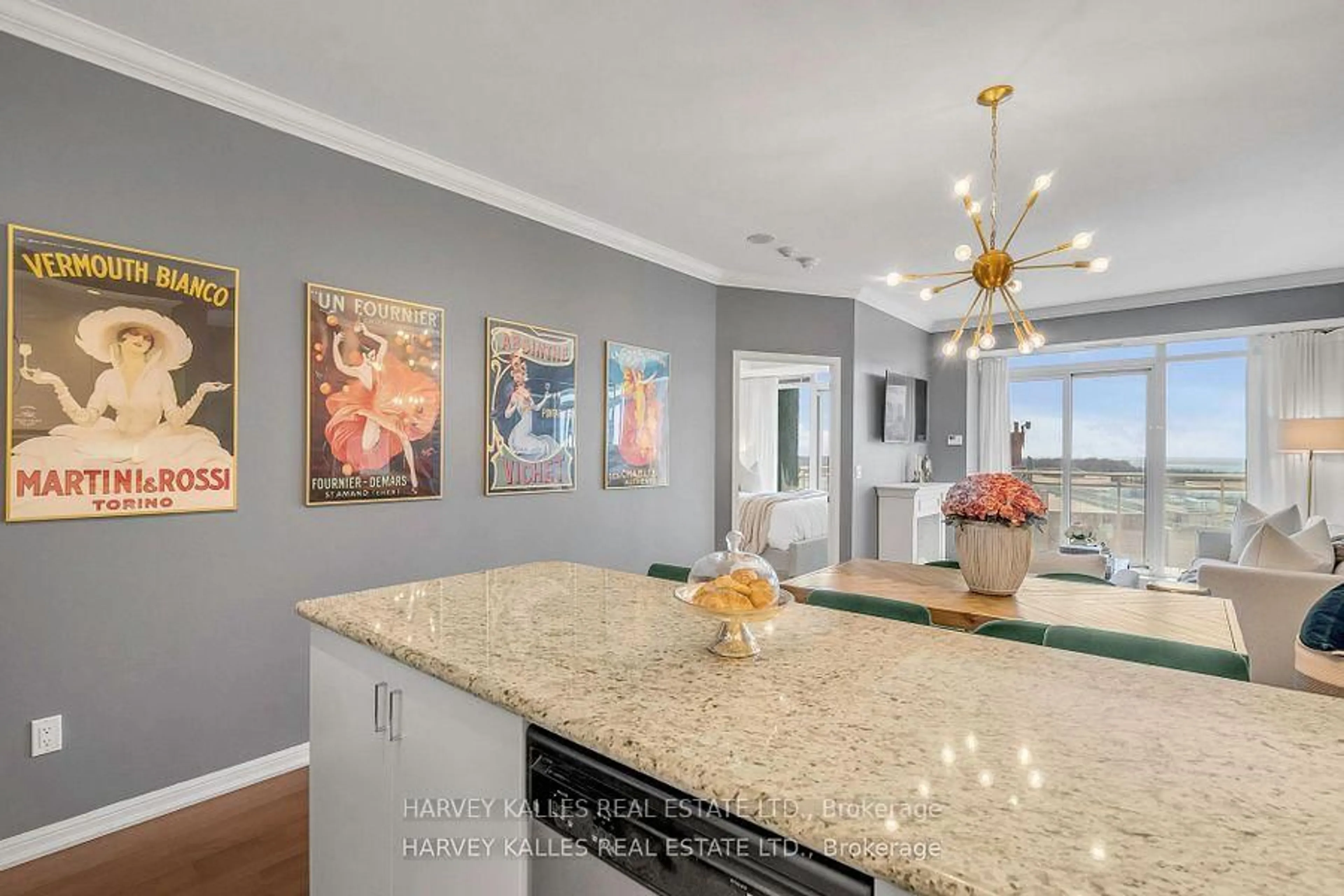 Open concept kitchen, ceramic/tile floor for 21 Grand Magazine St #1402, Toronto Ontario M5V 1B5