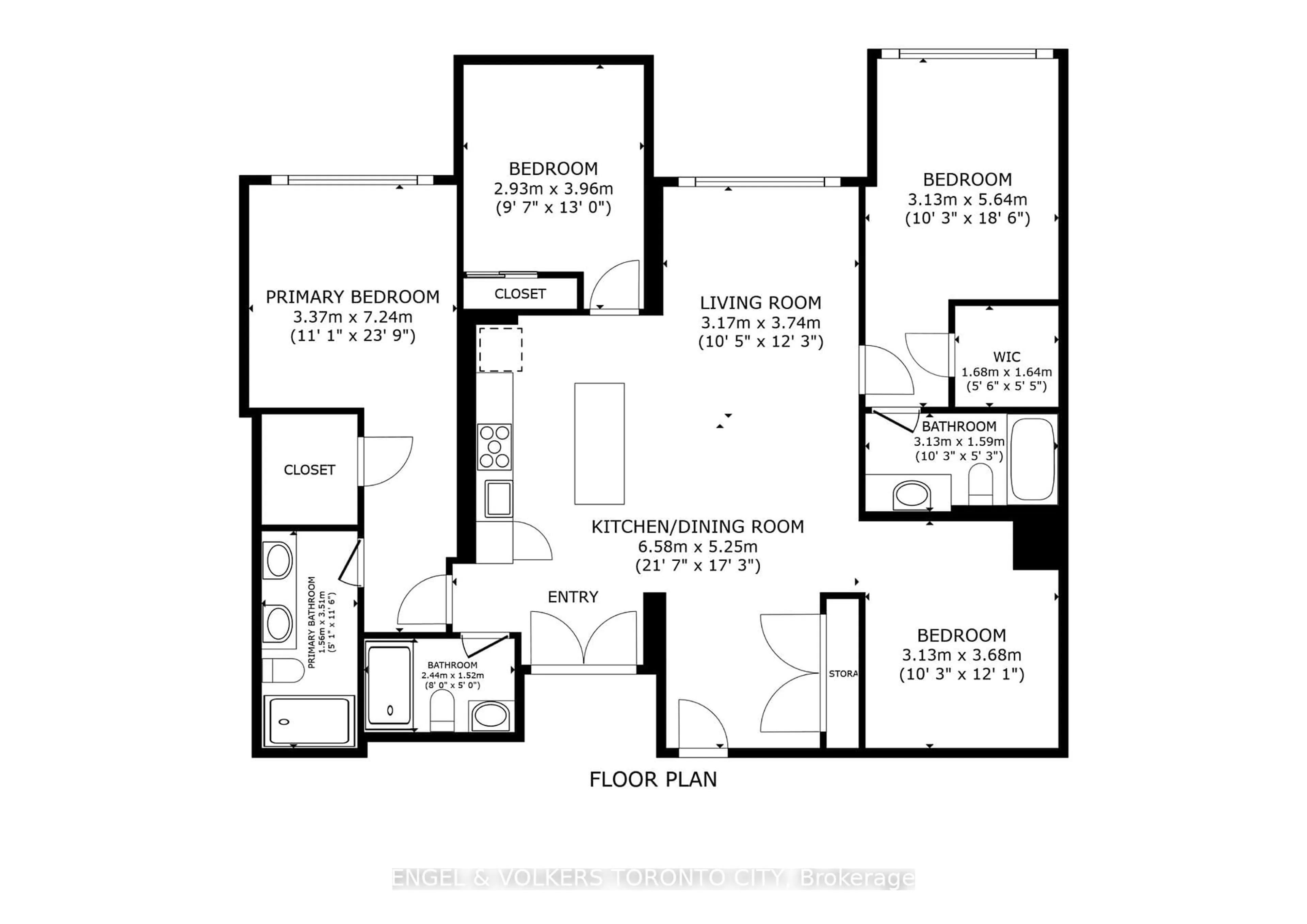 Floor plan for 30 Inn On The Park Dr #221, Toronto Ontario M3C 0P7