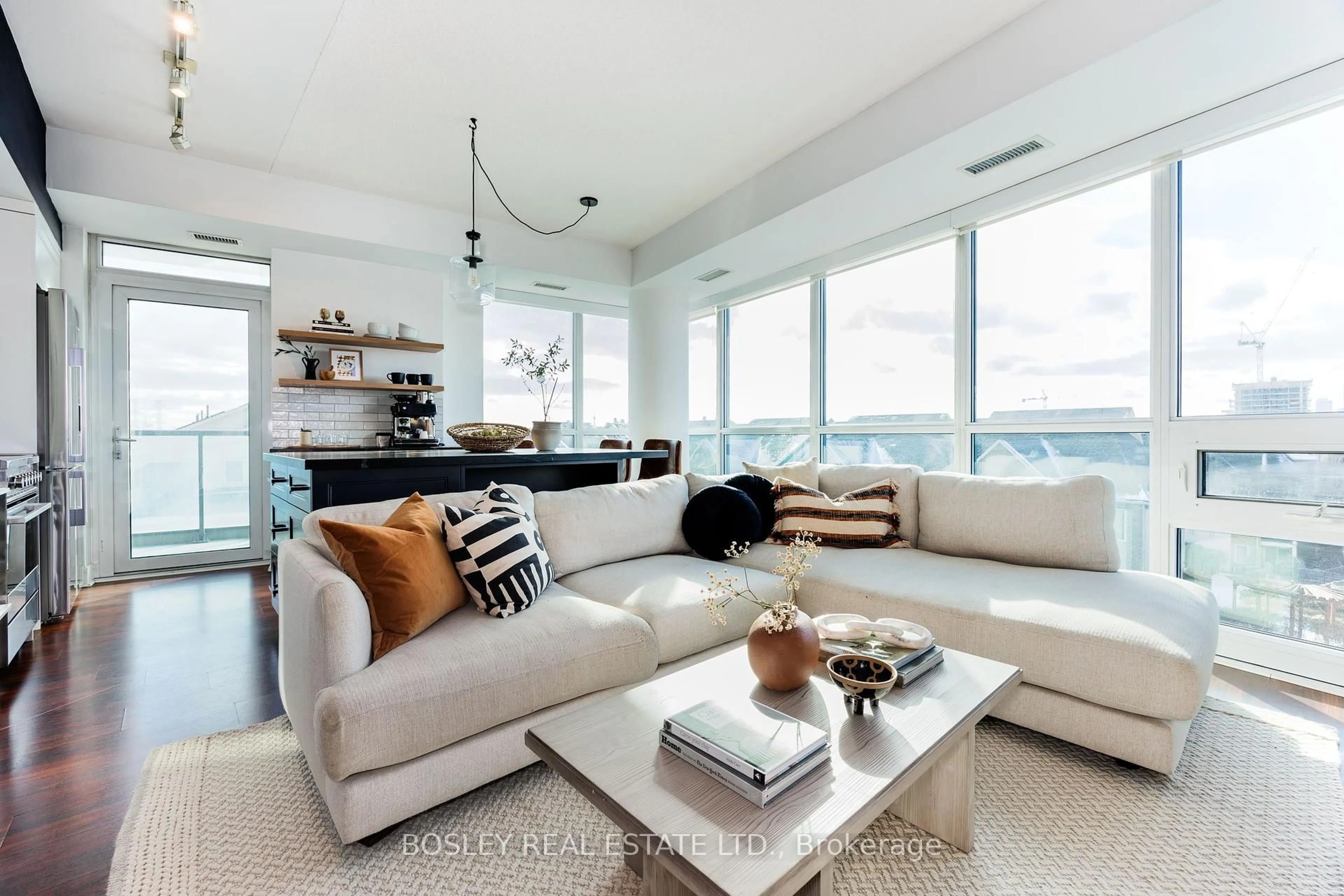 Living room with furniture, unknown for 35 Brian Peck Cres #418, Toronto Ontario M4G 0A5