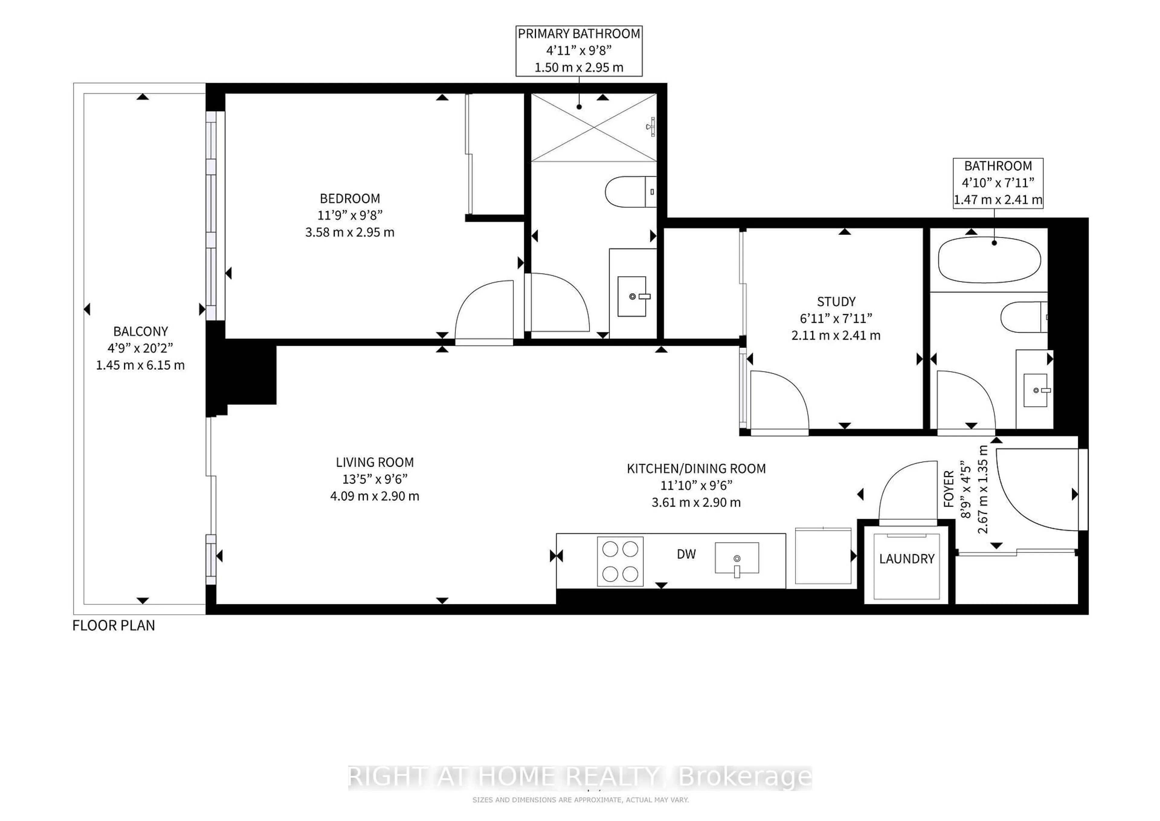 Floor plan for 98 Lillian St #622, Toronto Ontario M4S 0A5