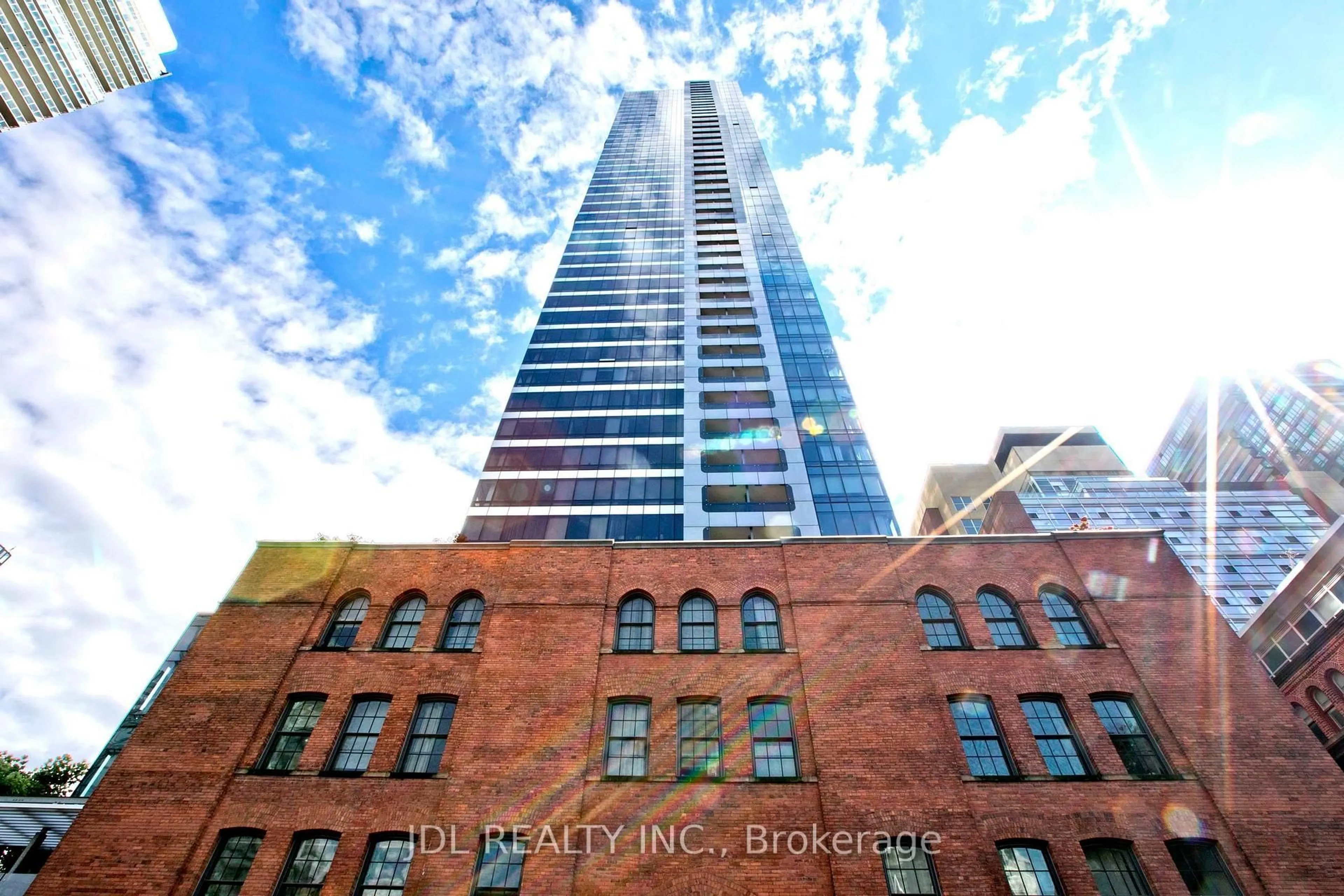 A pic from outside/outdoor area/front of a property/back of a property/a pic from drone, building for 5 St Joseph St #2904, Toronto Ontario M4Y 0B6