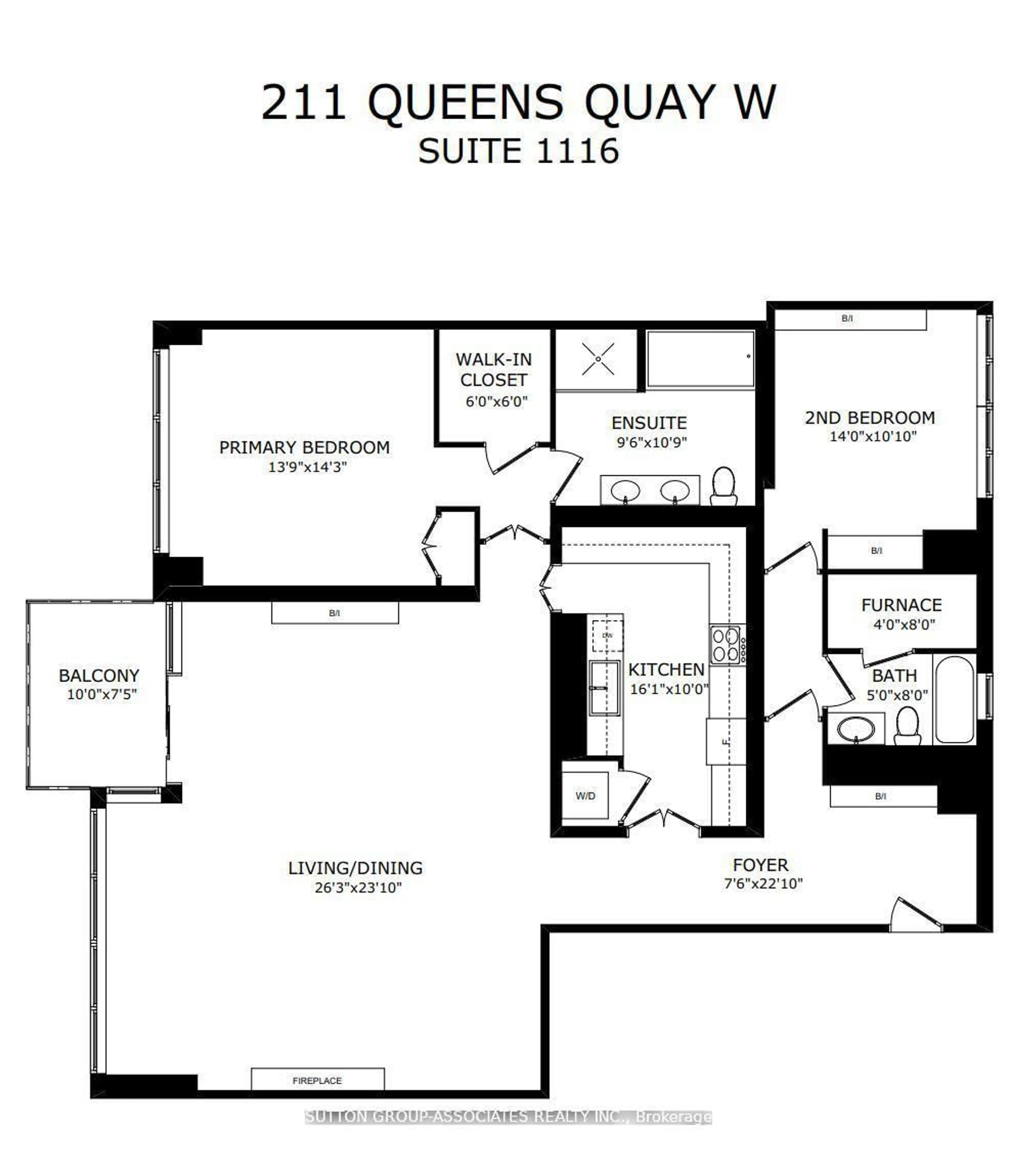 Floor plan for 211 QUEENS QUAY WEST N/A #1116, Toronto Ontario M5J 2M6