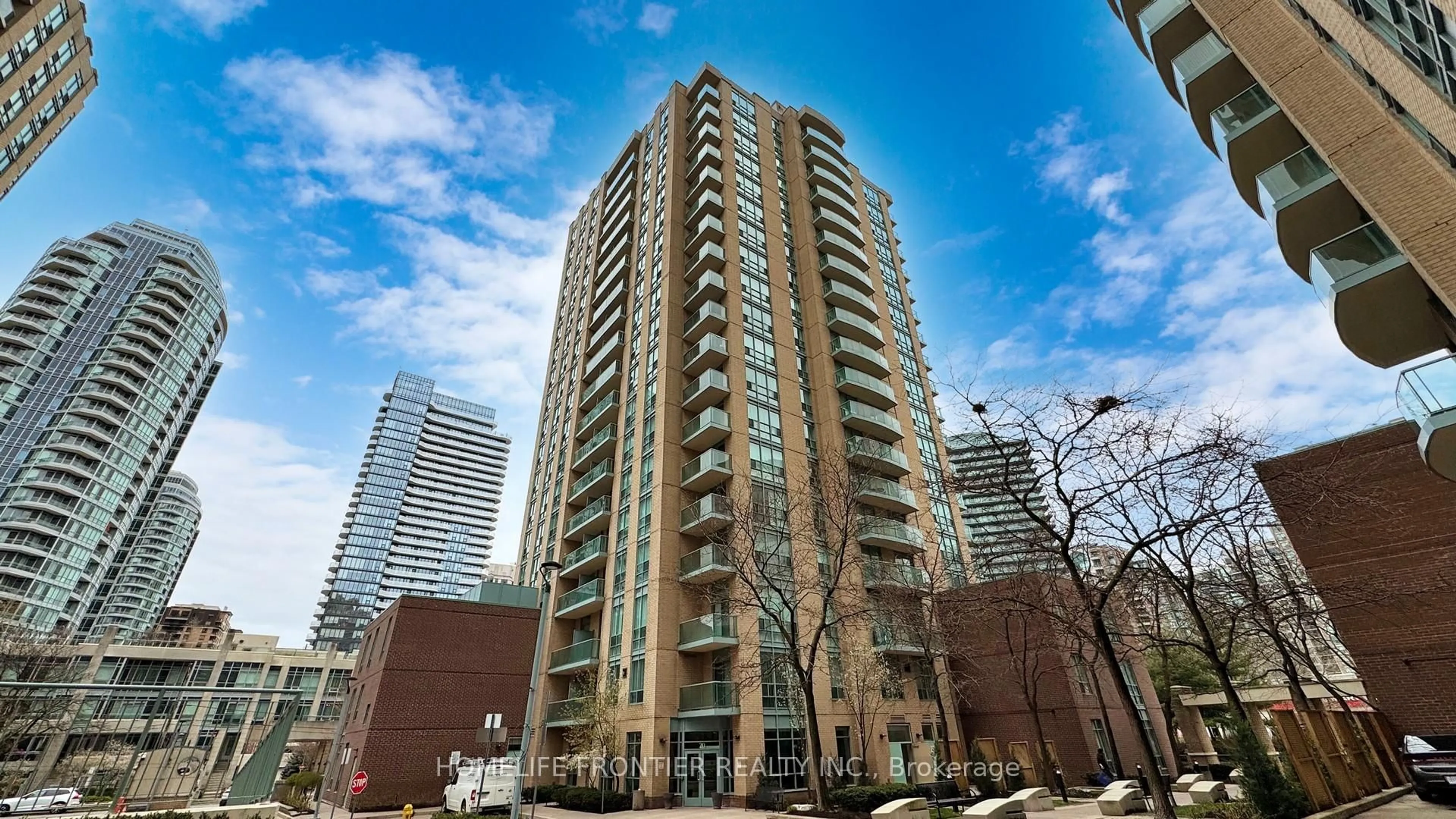 Patio, city buildings view from balcony for 20 Olive Ave #711, Toronto Ontario M2N 7G5