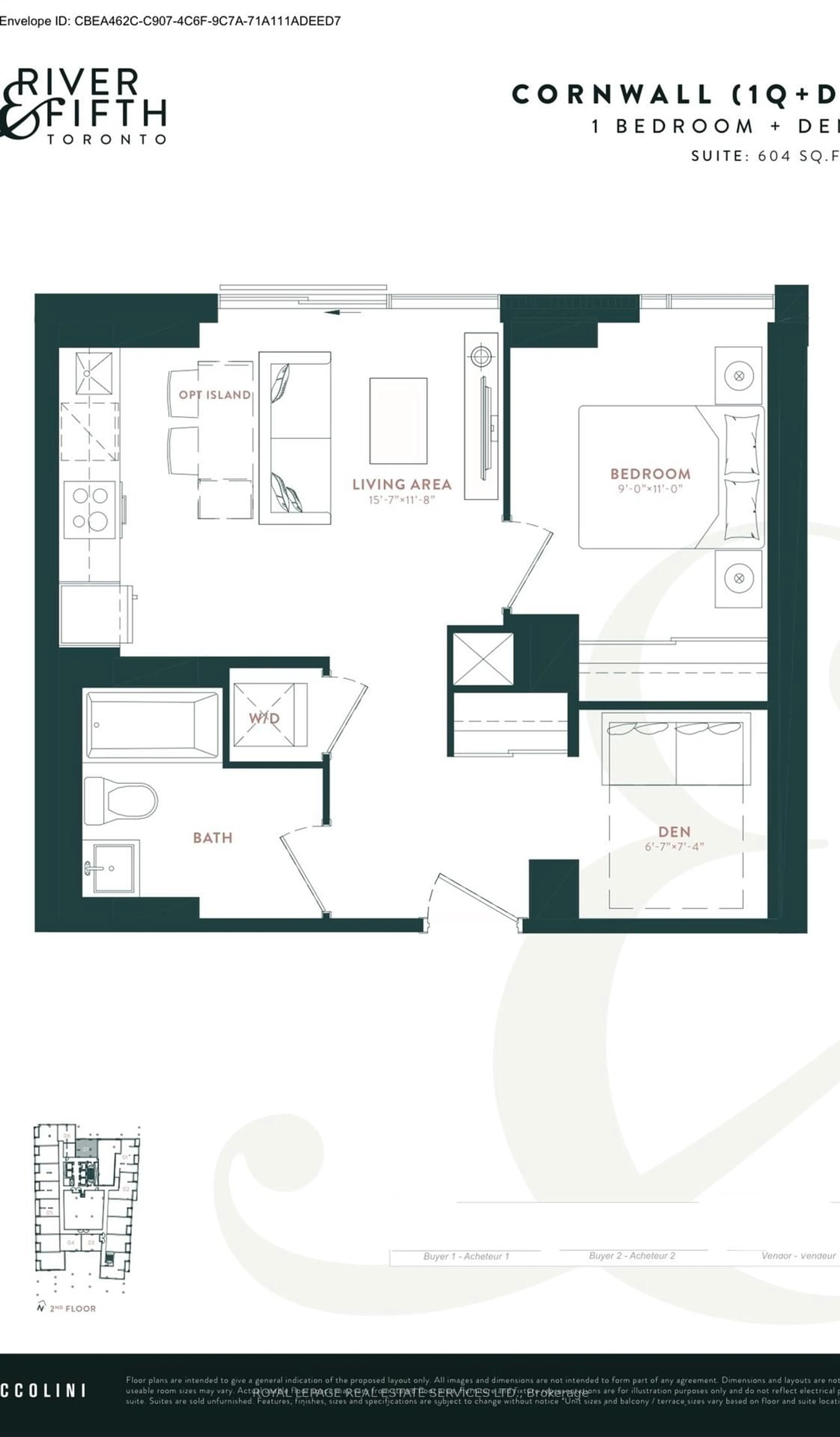 Floor plan for 5 Defries St #208, Toronto Ontario M5A 0W7