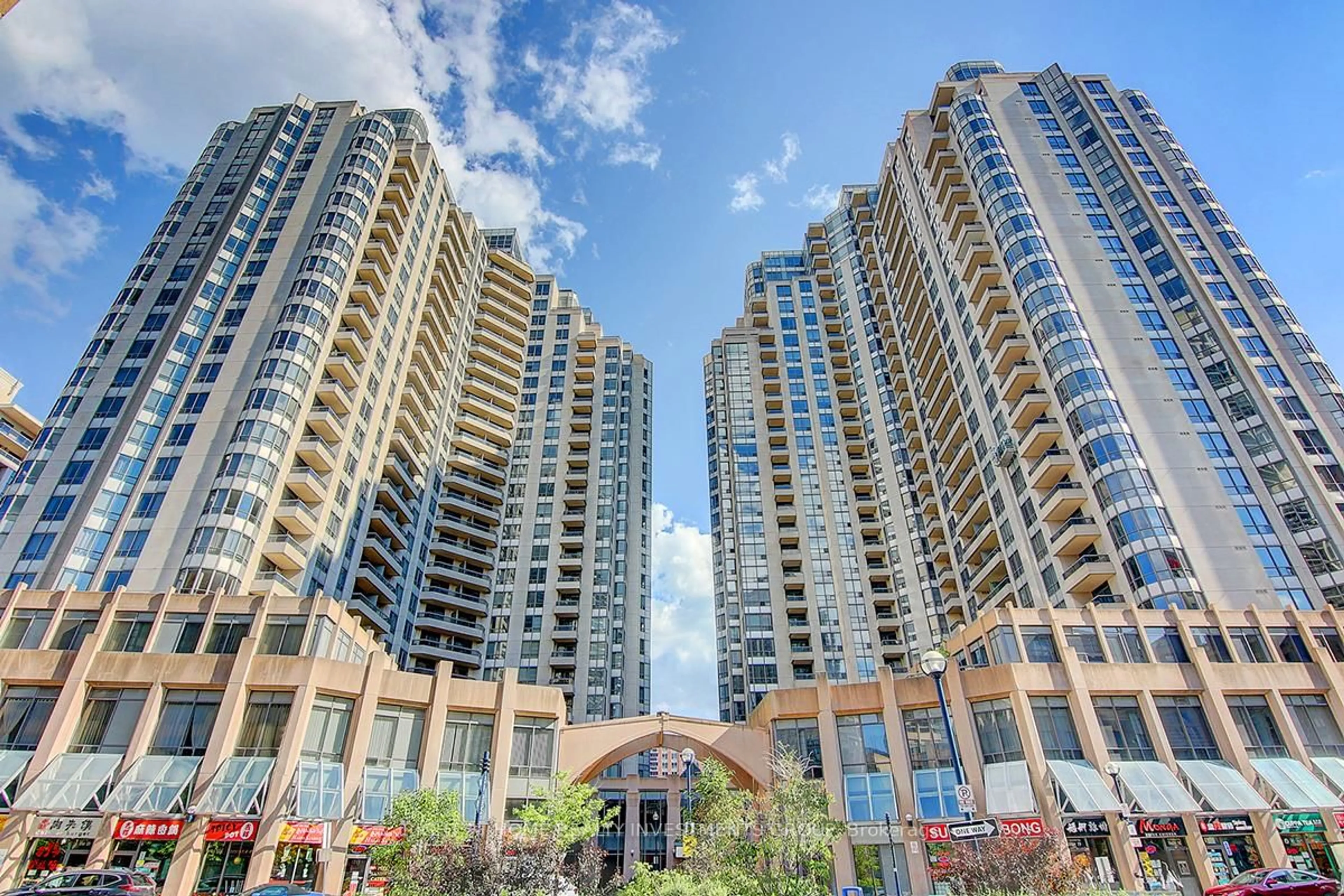 Patio, city buildings view from balcony for 15 Northtown Way #2515, Toronto Ontario M2N 7A2