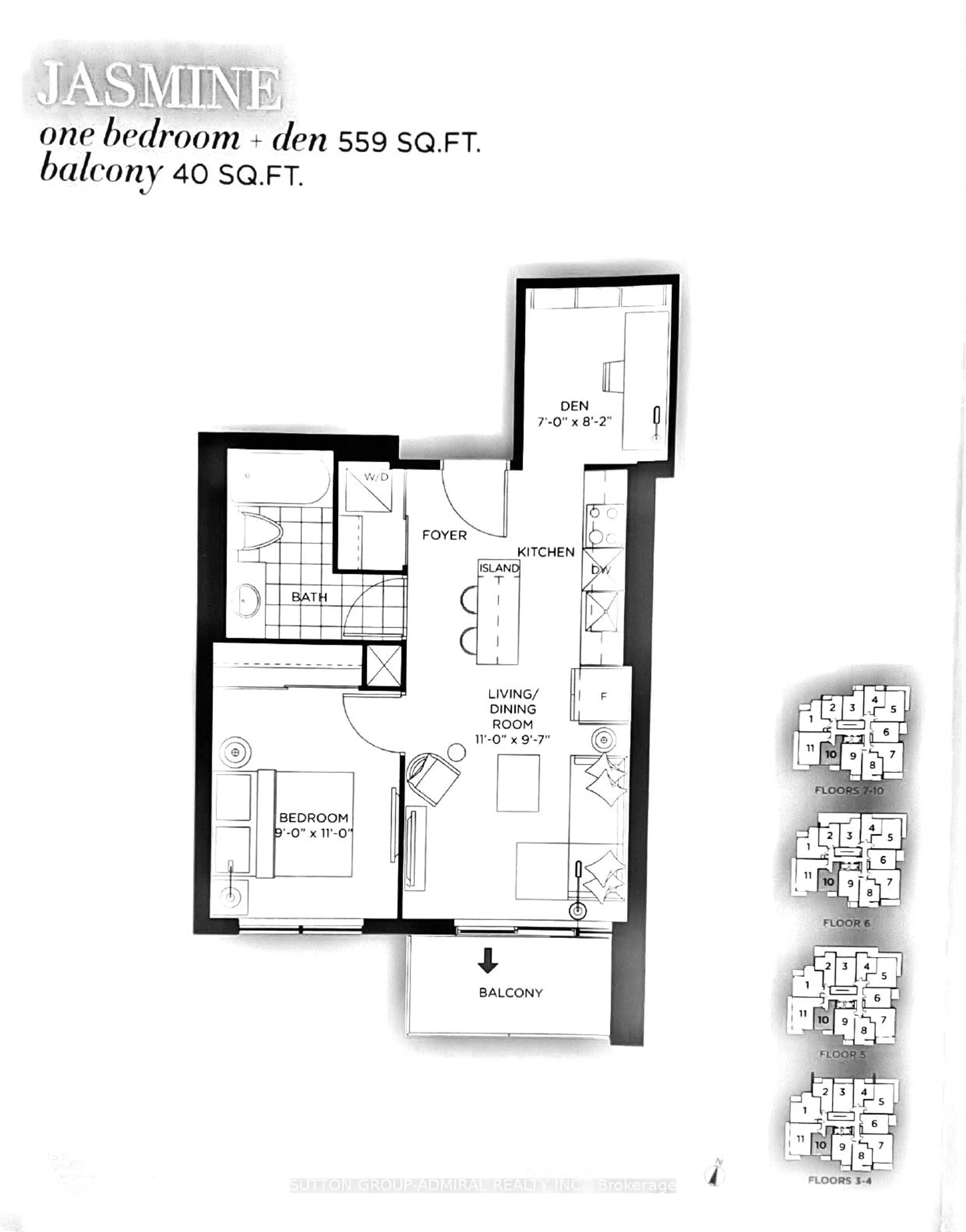 Floor plan for 2 Teagarden Crt #610, Toronto Ontario M2N 0L6