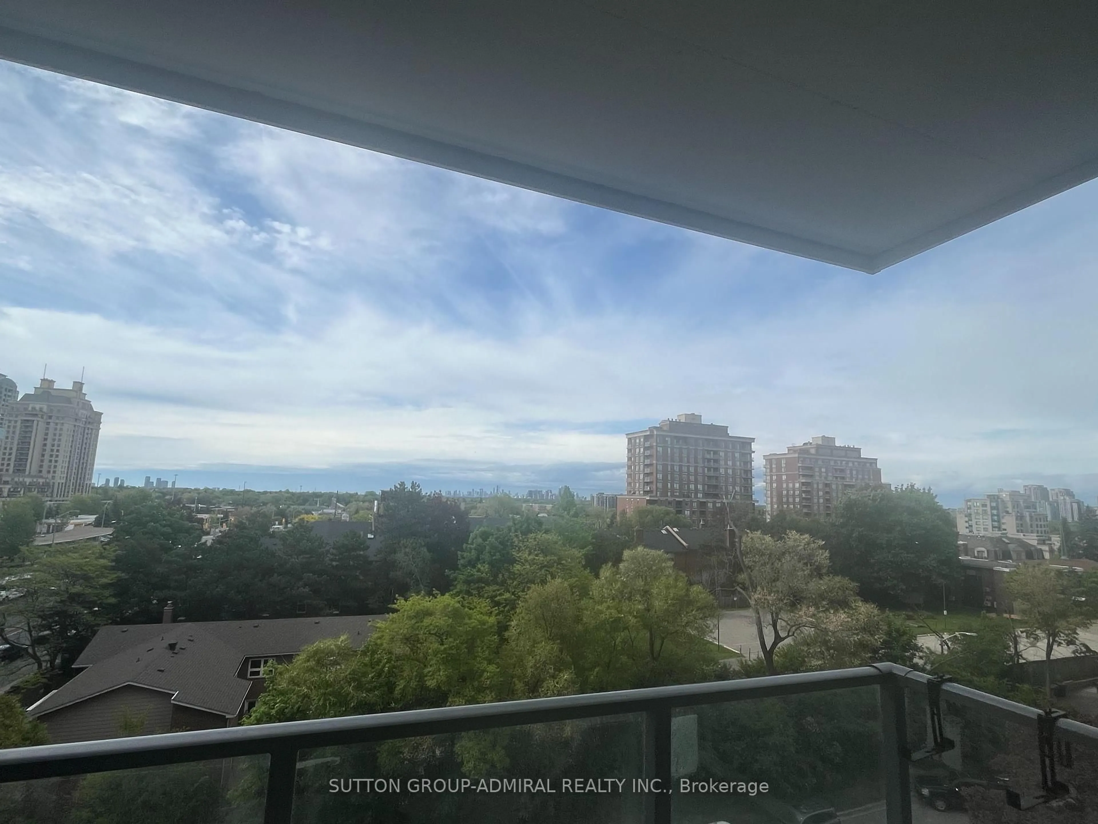 Balcony in the apartment, city buildings view from balcony for 2 Teagarden Crt #610, Toronto Ontario M2N 0L6