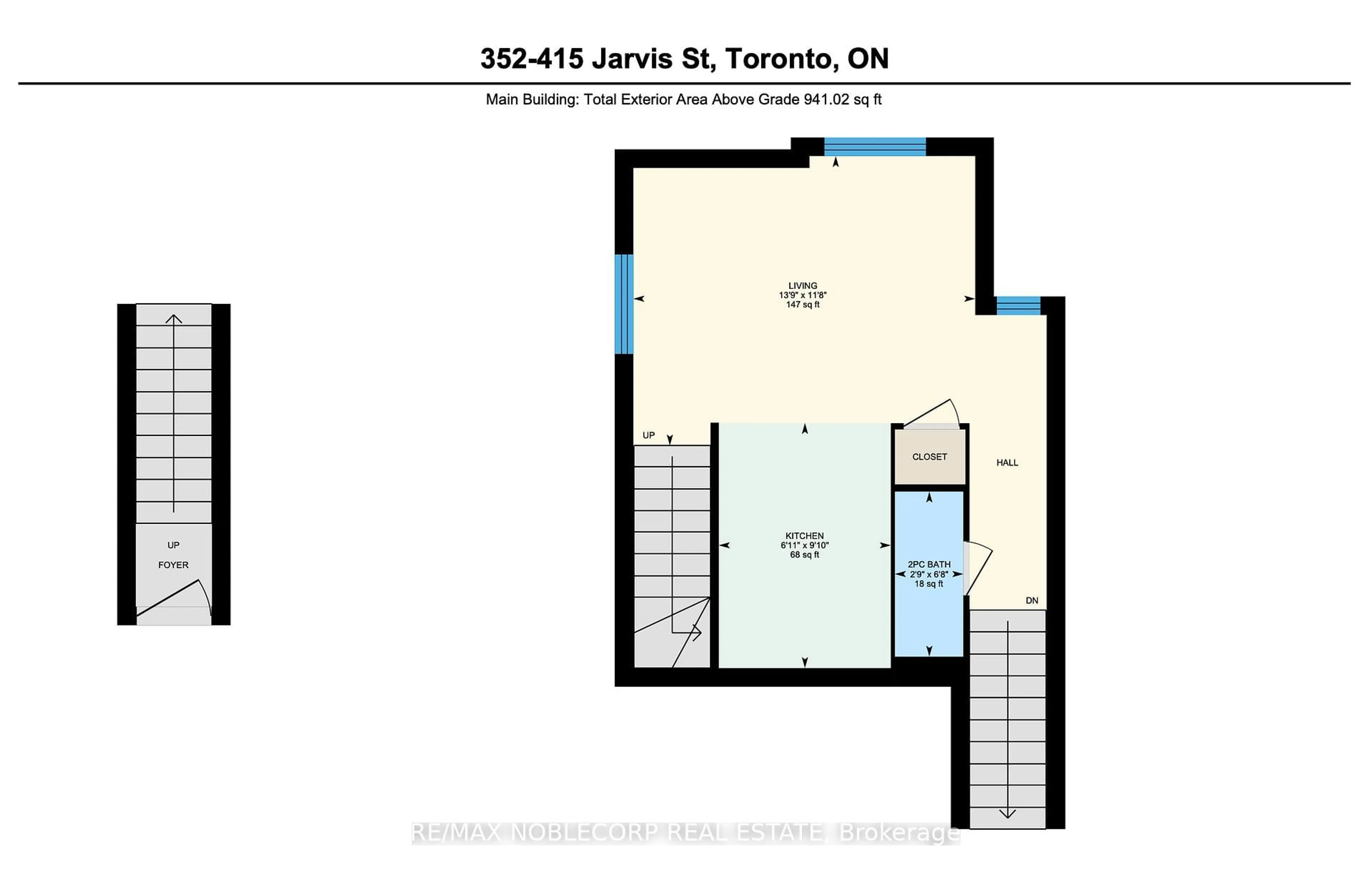 Floor plan for 415 Jarvis St #352, Toronto Ontario M4Y 3C1