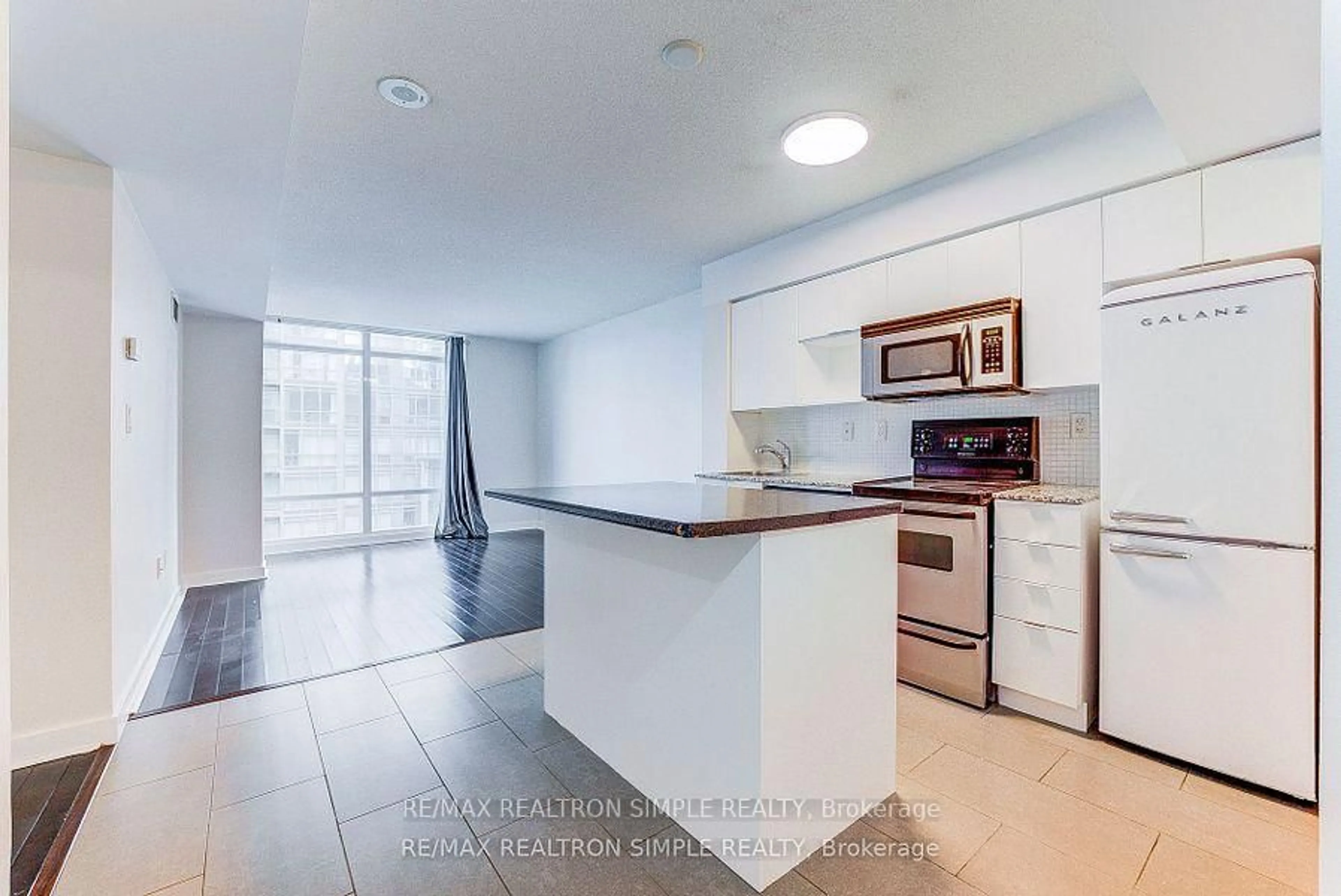 Standard kitchen, ceramic/tile floor for 15 Brunel Crt #703, Toronto Ontario M5V 3Y6