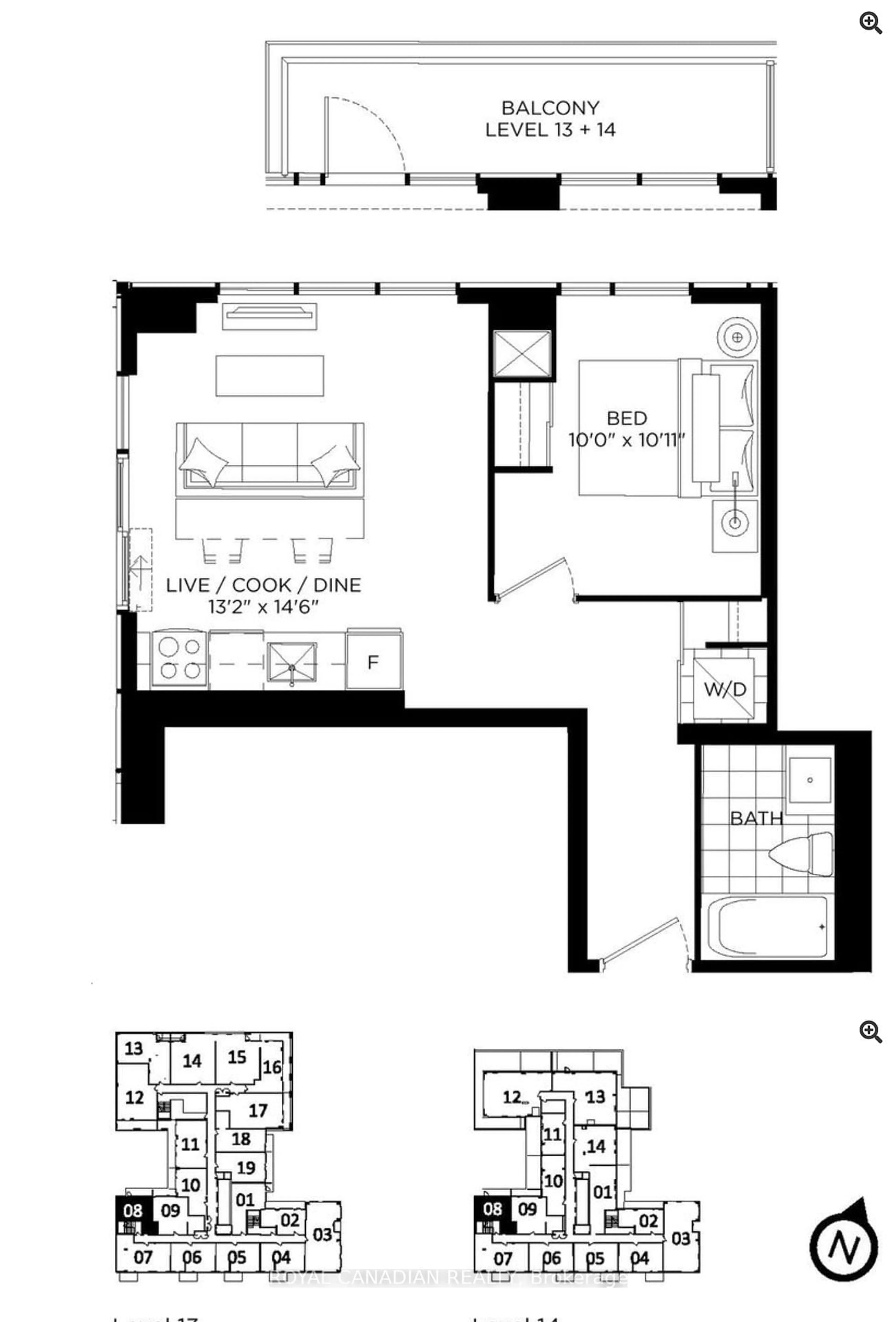 Floor plan for 270 Dufferin St #PH8, Toronto Ontario M6K 0H8