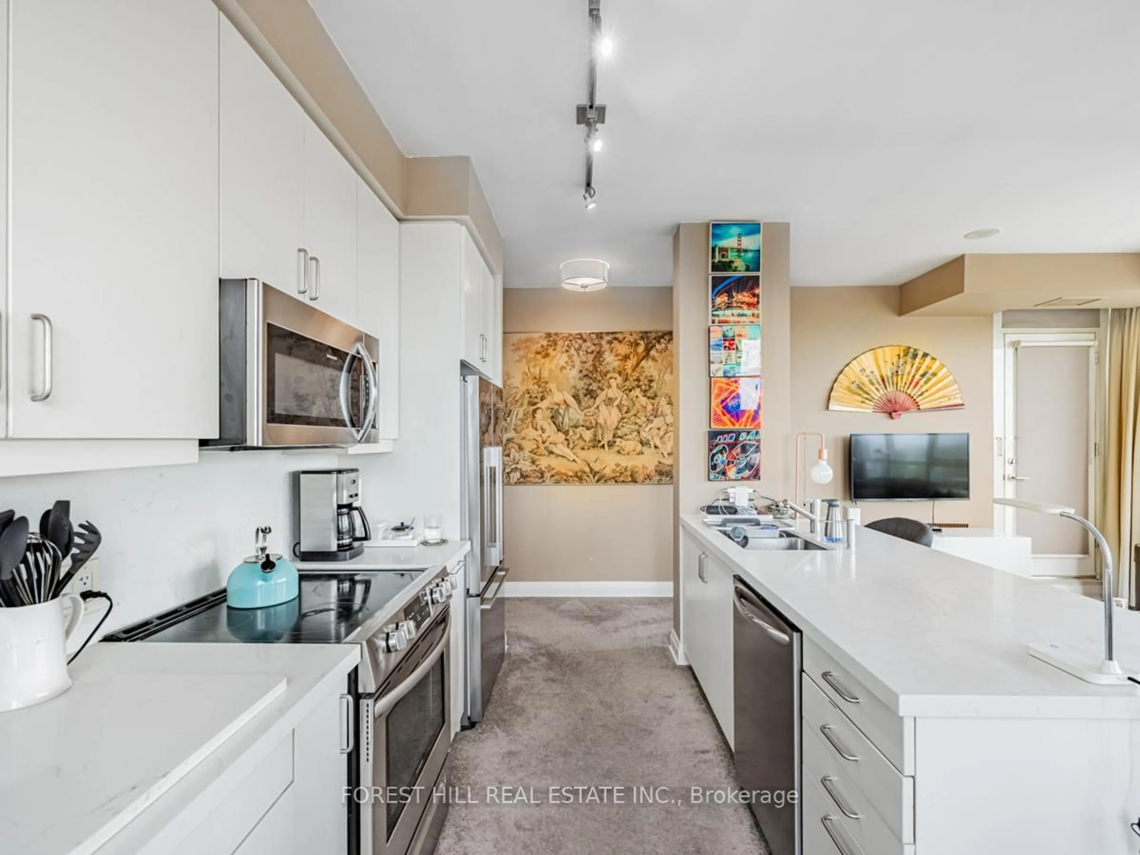 Contemporary kitchen, ceramic/tile floor for 530 St. Clair Ave #508, Toronto Ontario M6C 0A2