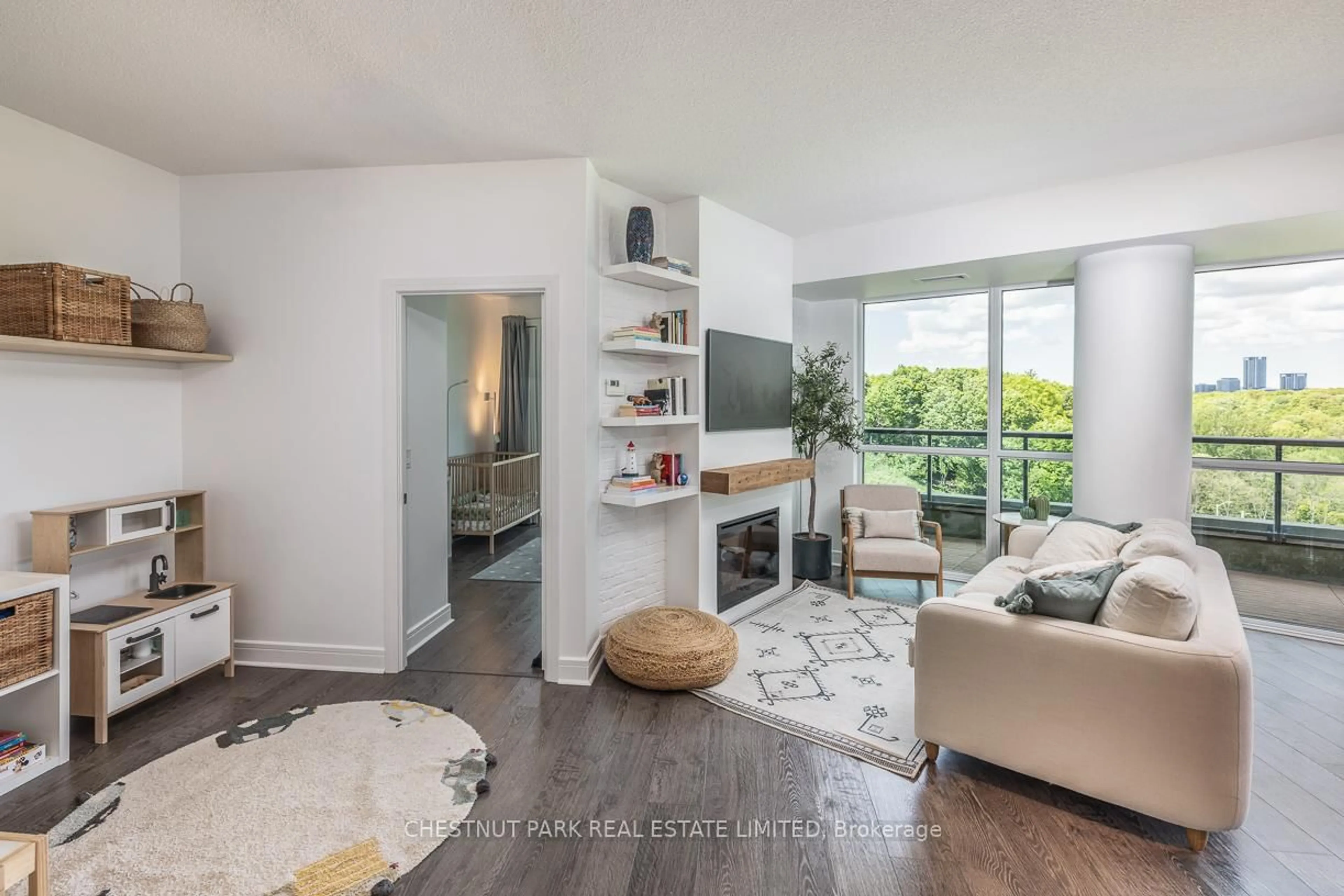Living room with furniture, unknown for 35 Brian Peck Cres #306, Toronto Ontario M4G 0A5